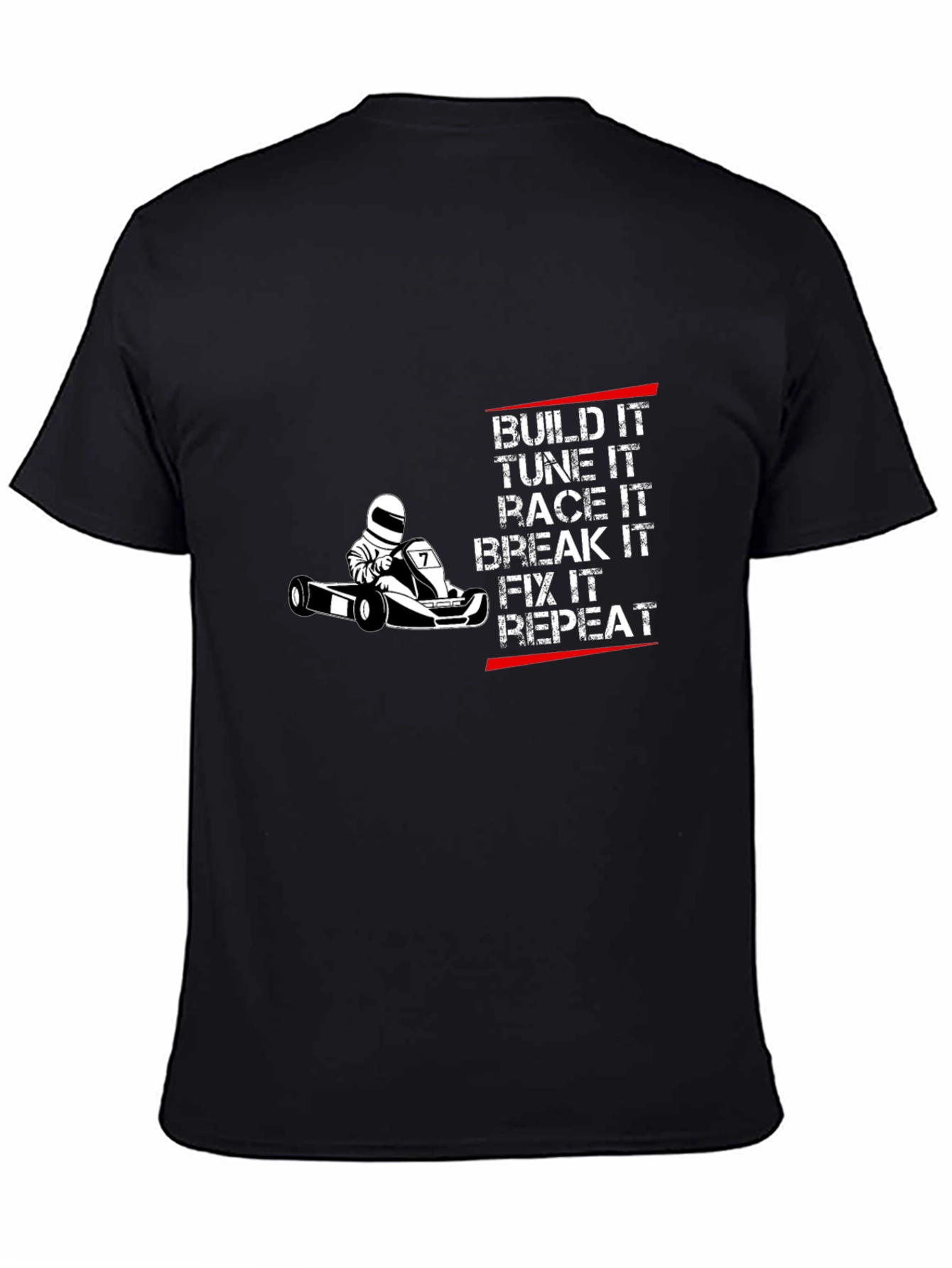 Build Race Repeat Black Graphic T-Shirt