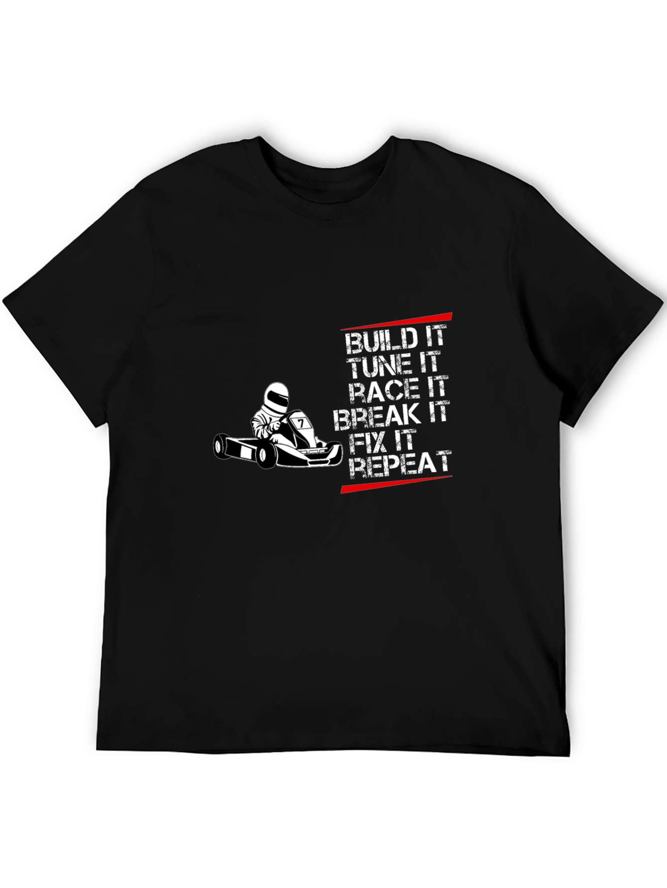 Build Race Repeat Black Graphic T-Shirt