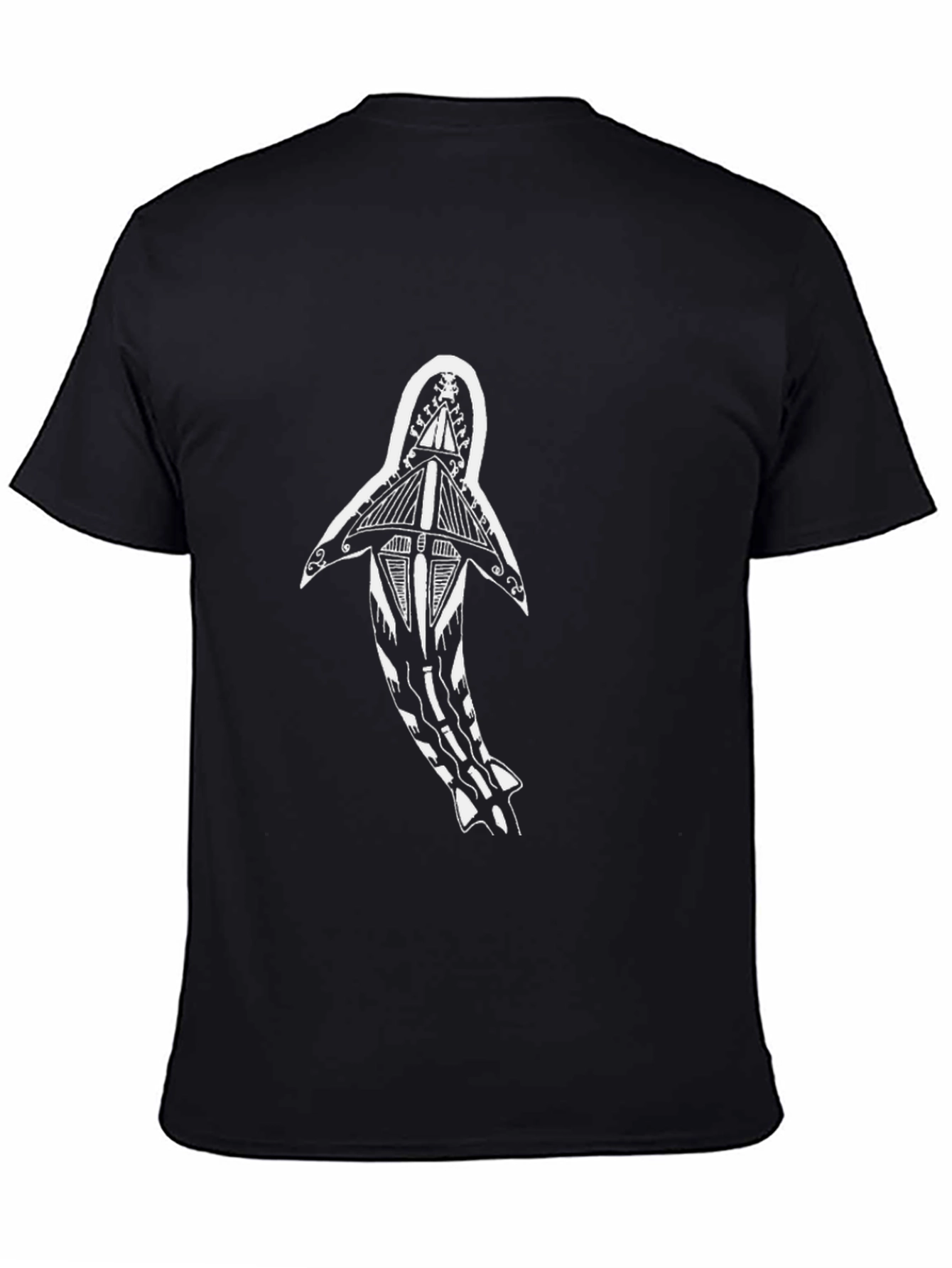Tribal Shark Graphic Tee - Black Casual Shirt
