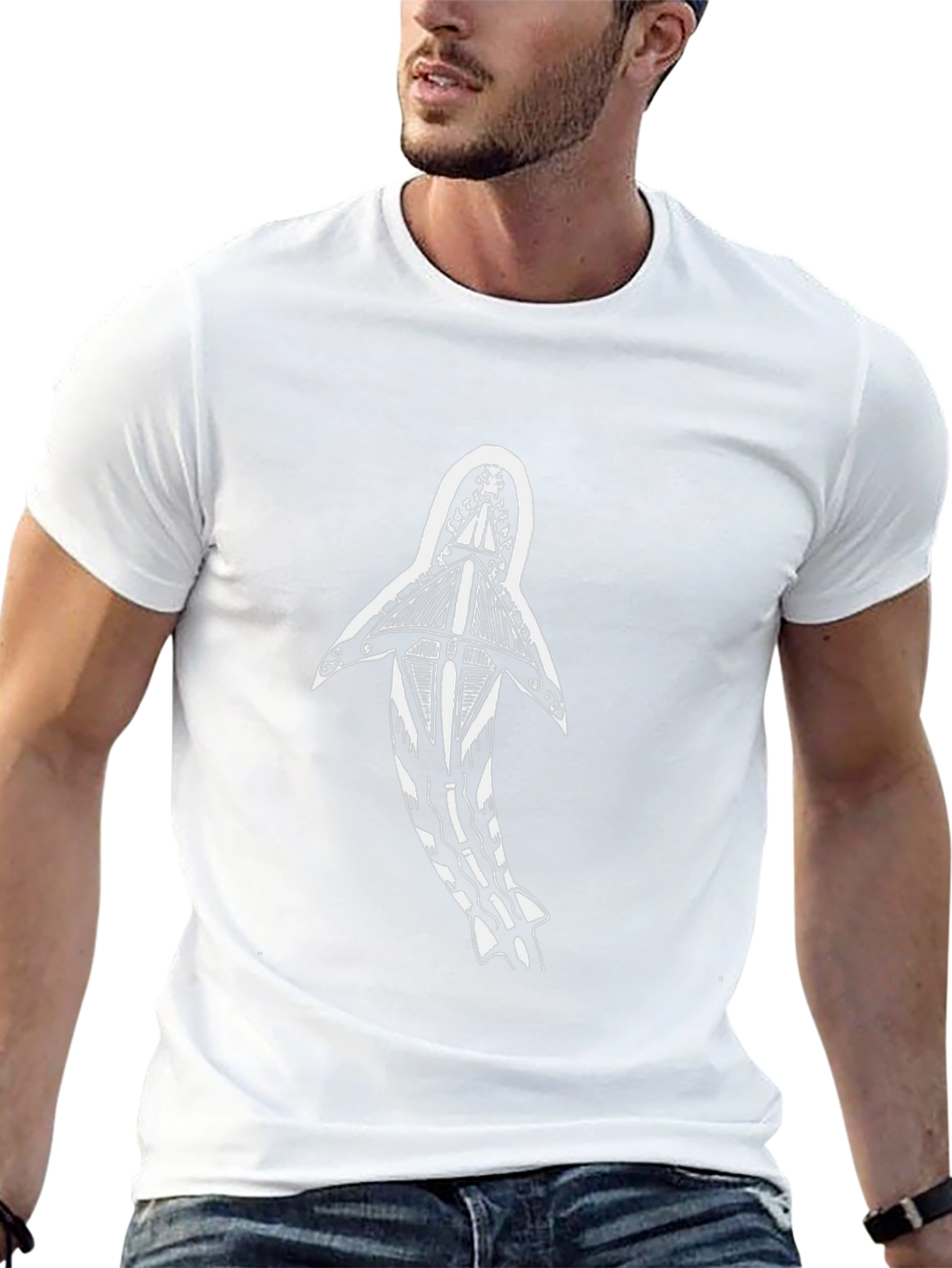 Tribal Shark Graphic Tee - Black Casual Shirt