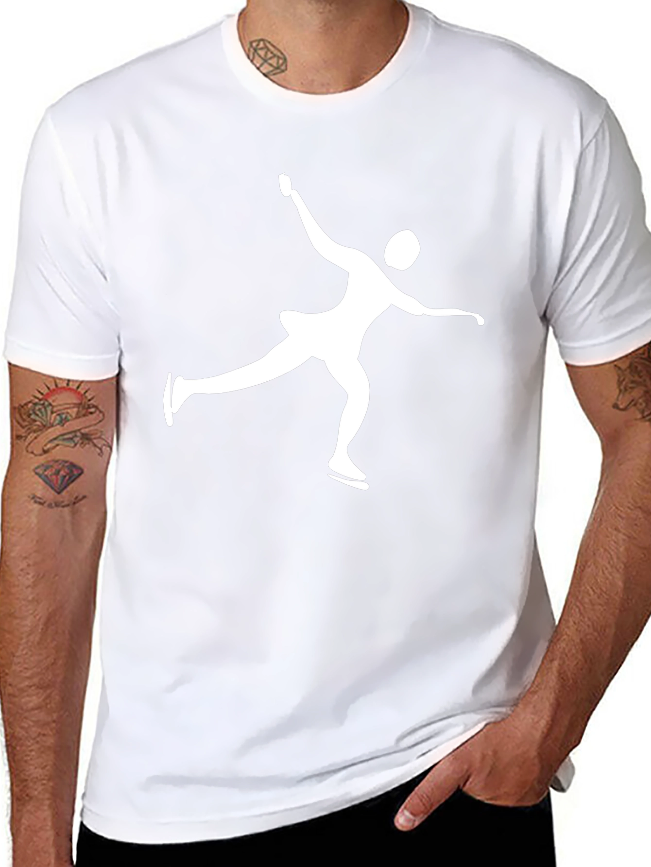 Ice Skating Graphic Tee - Black Cotton Shirt