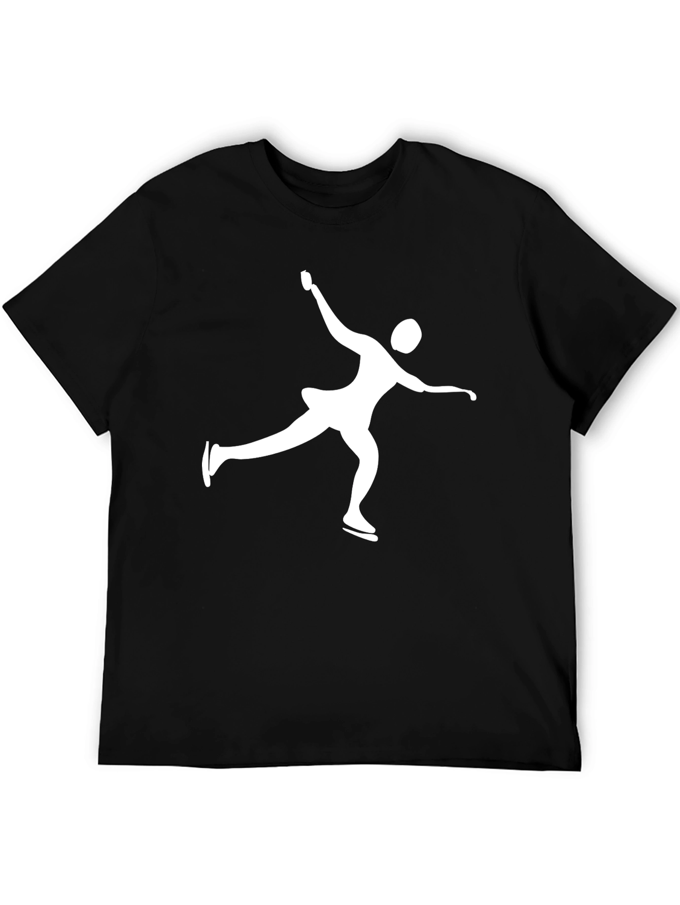 Ice Skating Graphic Tee - Black Cotton Shirt