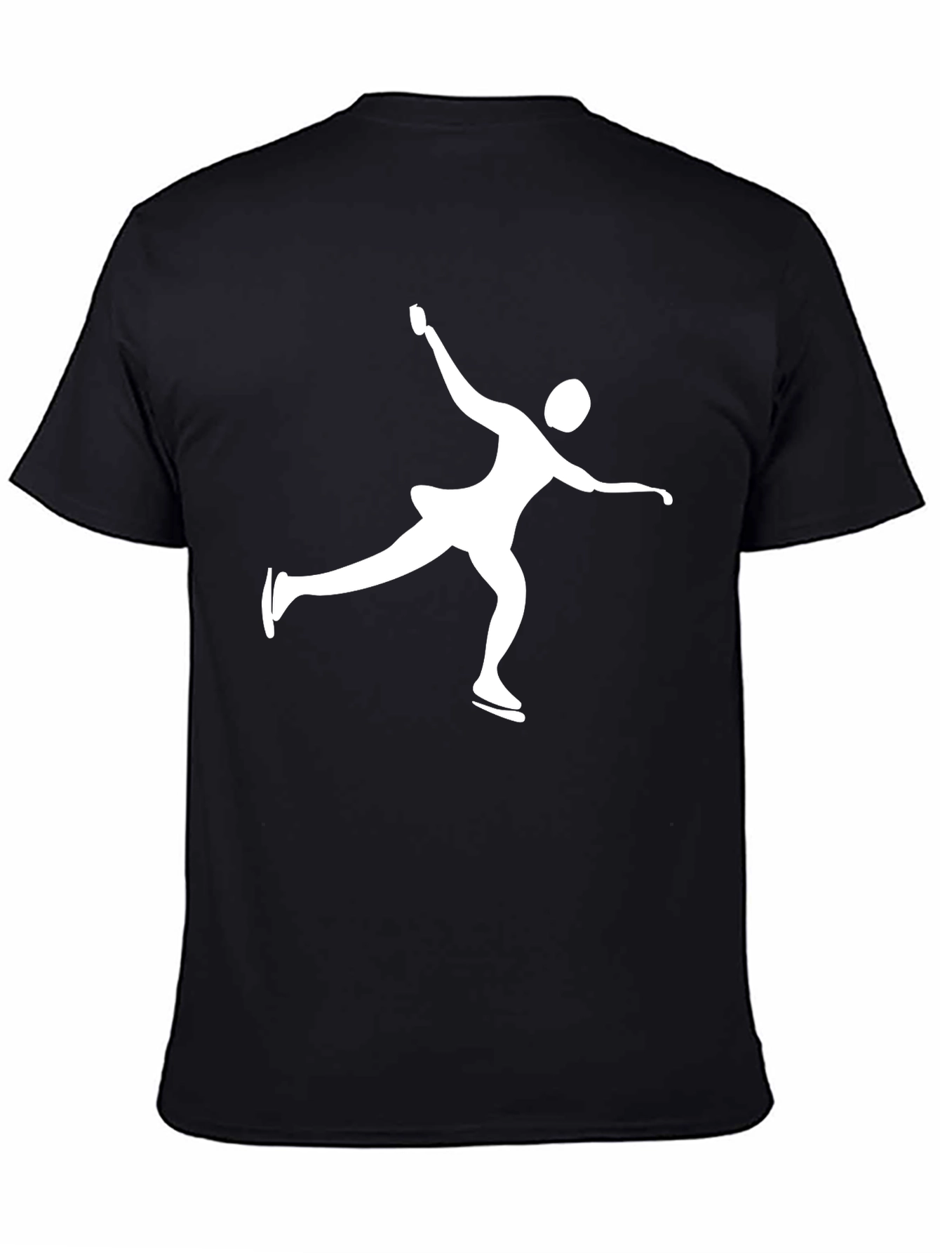 Ice Skating Graphic Tee - Black Cotton Shirt