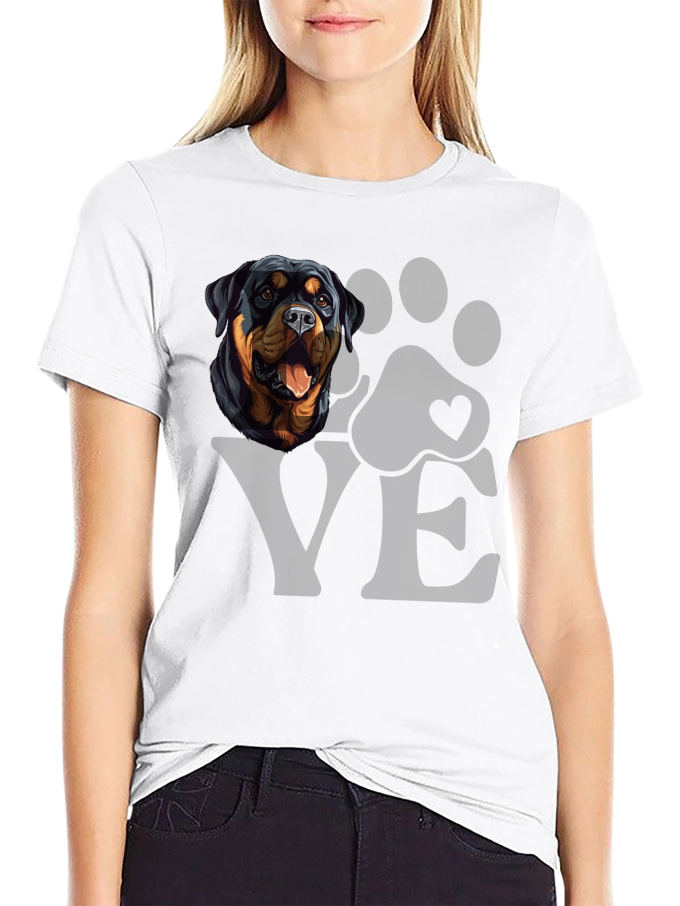 Rottweiler Dog LOVE T-Shirt - Mens Graphic Tee
