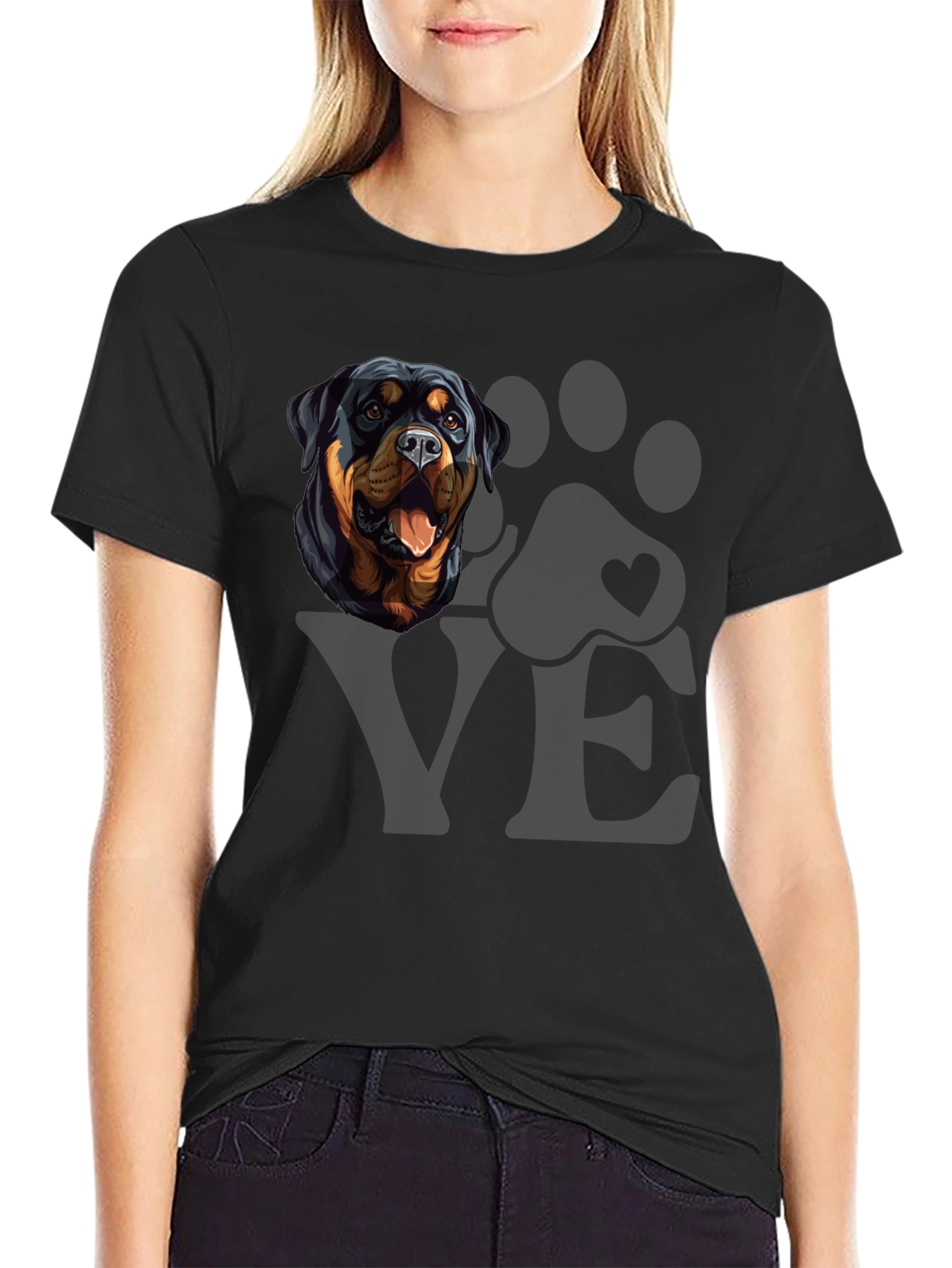 Rottweiler Dog LOVE T-Shirt - Mens Graphic Tee