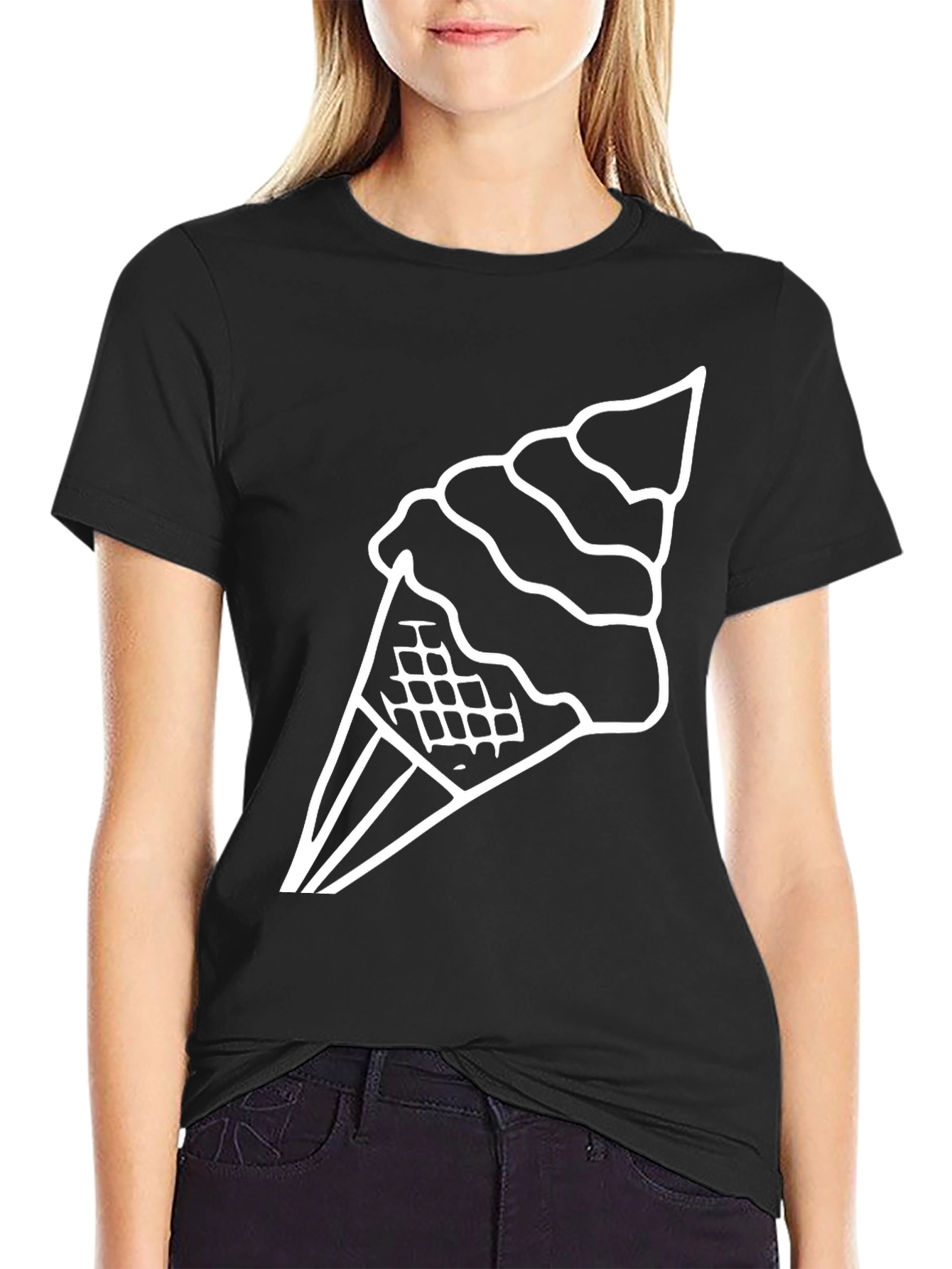 Ice Cream Graphic Tee - Black