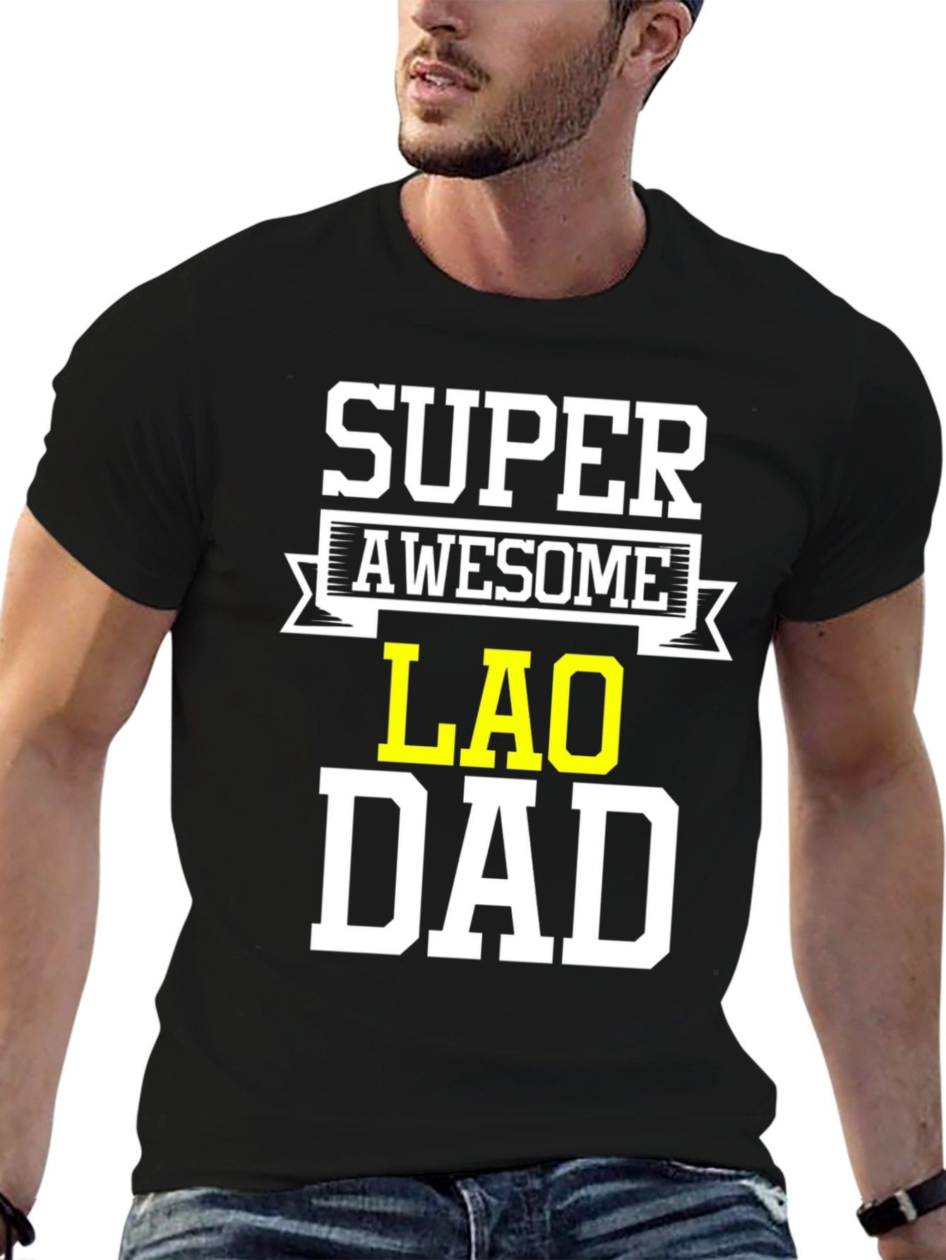 Super Awesome Lao Dad T-Shirt - Fathers Day Gift
