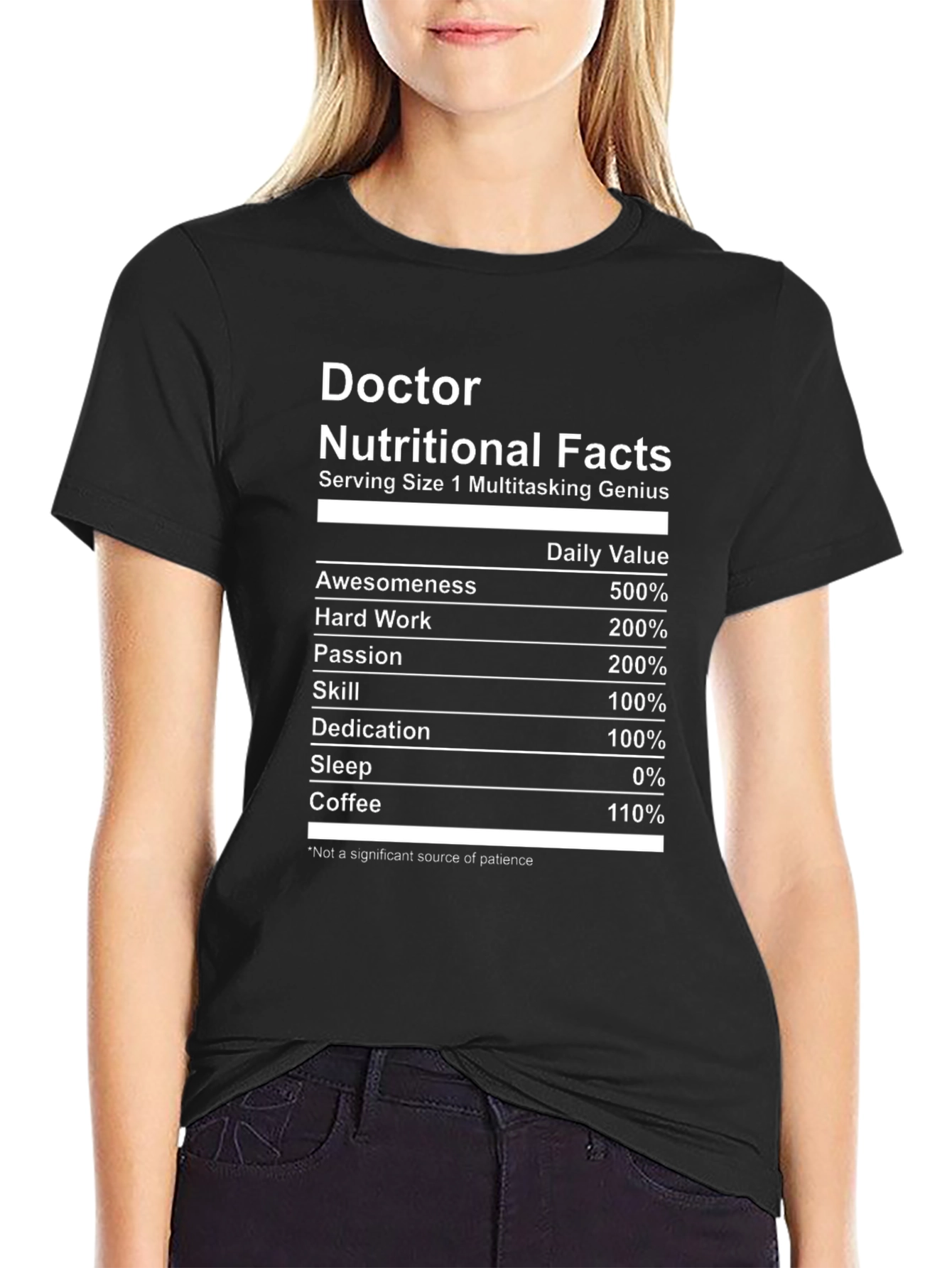 Doctor Nutritional Facts Black T-Shirt