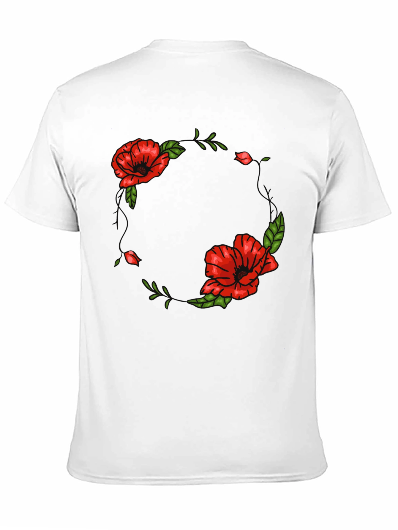 Floral Poppy Graphic Black T-Shirt