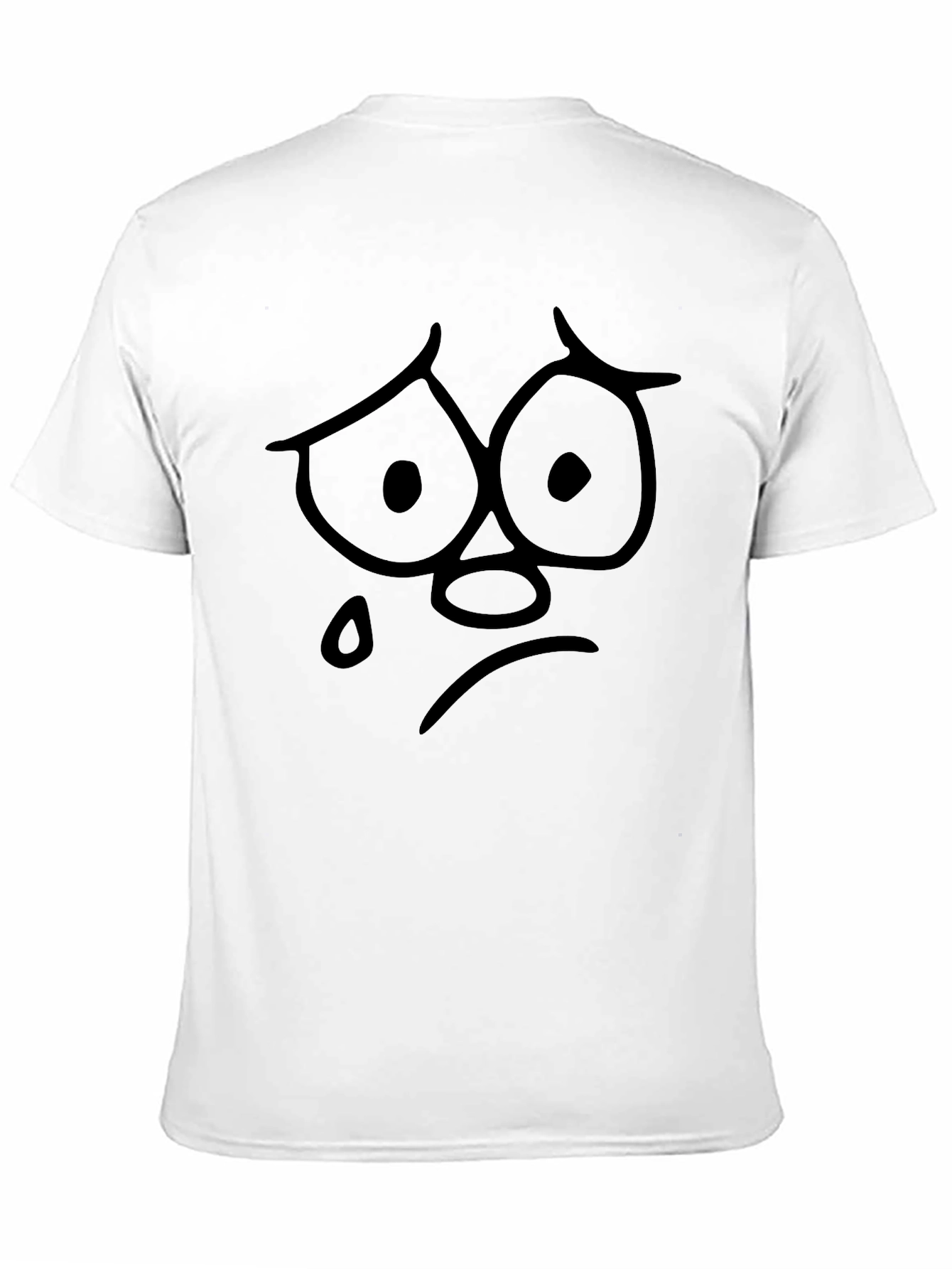 Sad Face Graphic Tee - Black Casual T-Shirt