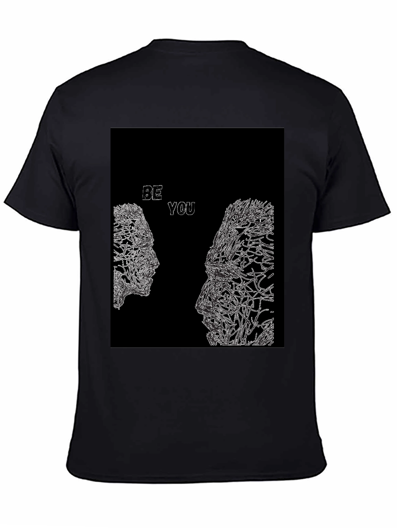 Abstract Be You Black Graphic Tee