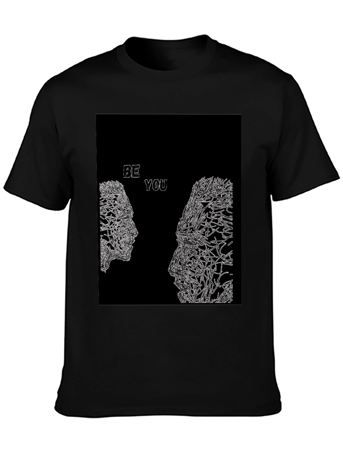 Abstract Be You Black Graphic Tee