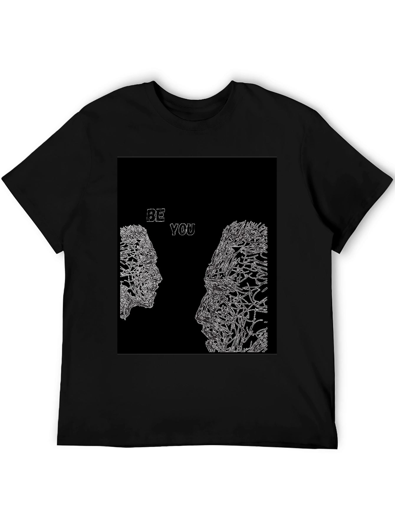 Abstract Be You Black Graphic Tee