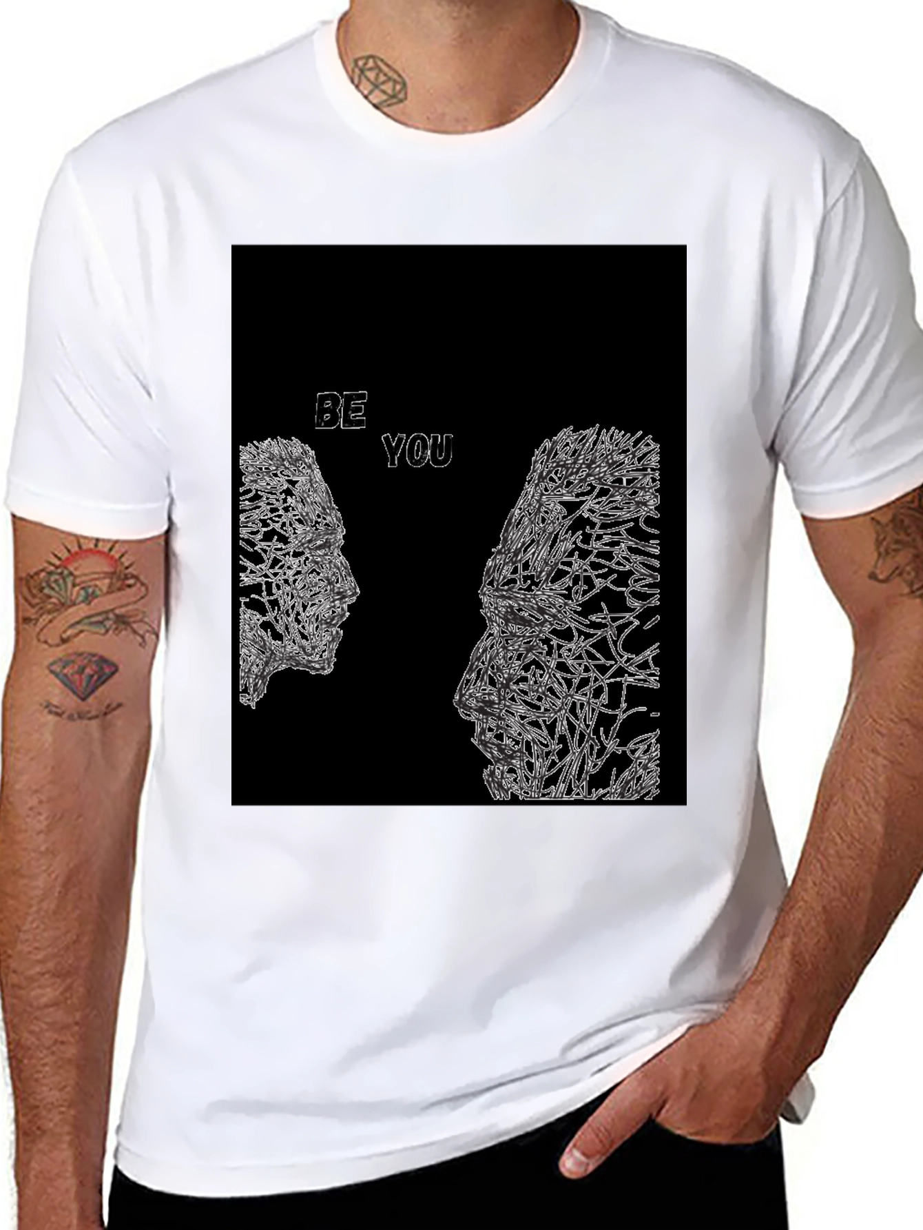 Abstract Be You Black Graphic Tee