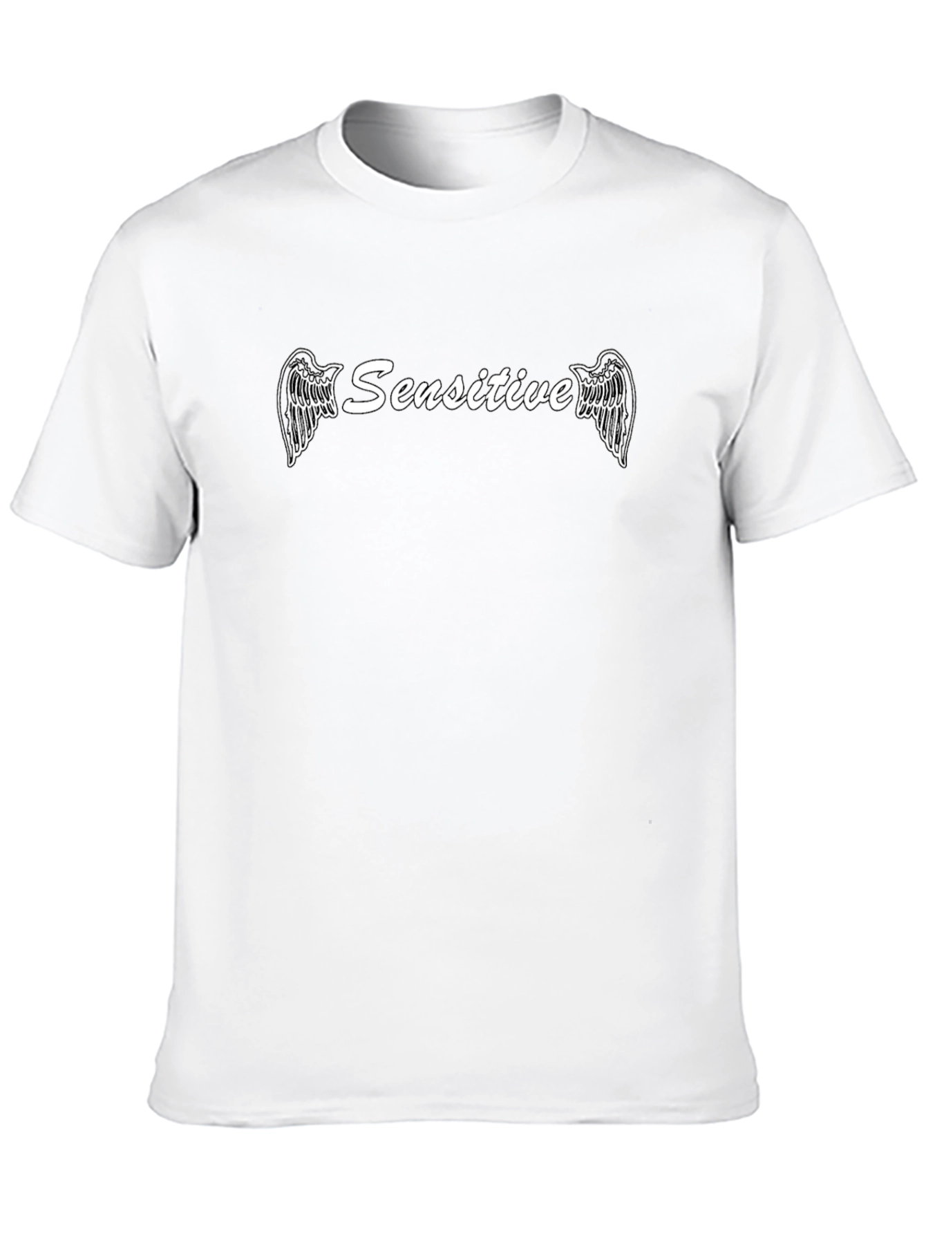 Sensitive Angel Wings Graphic Tee - Black