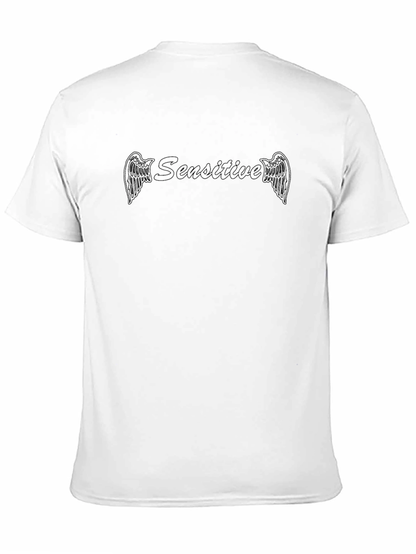 Sensitive Angel Wings Graphic Tee - Black