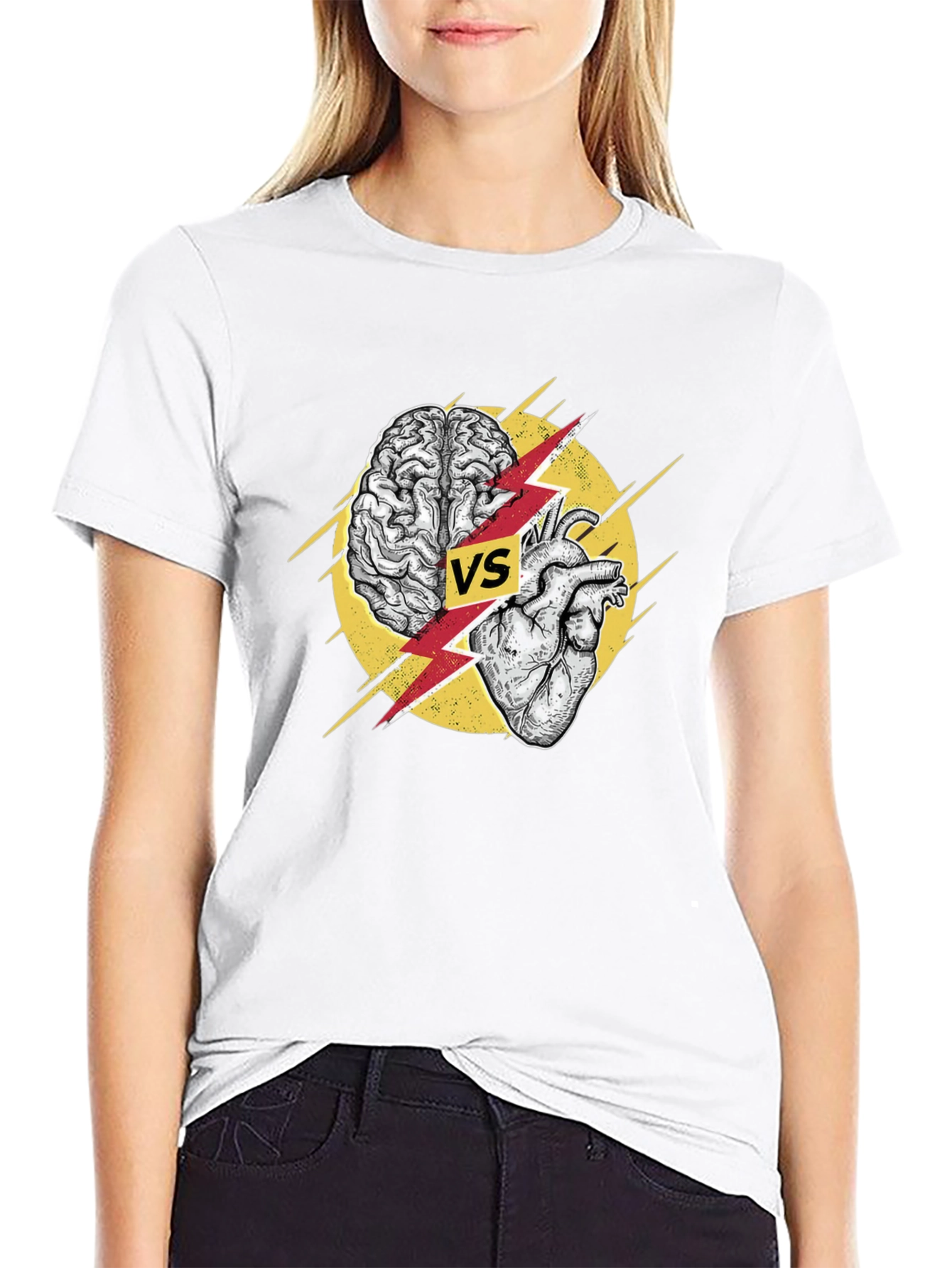 Brain vs Heart Graphic T-Shirt