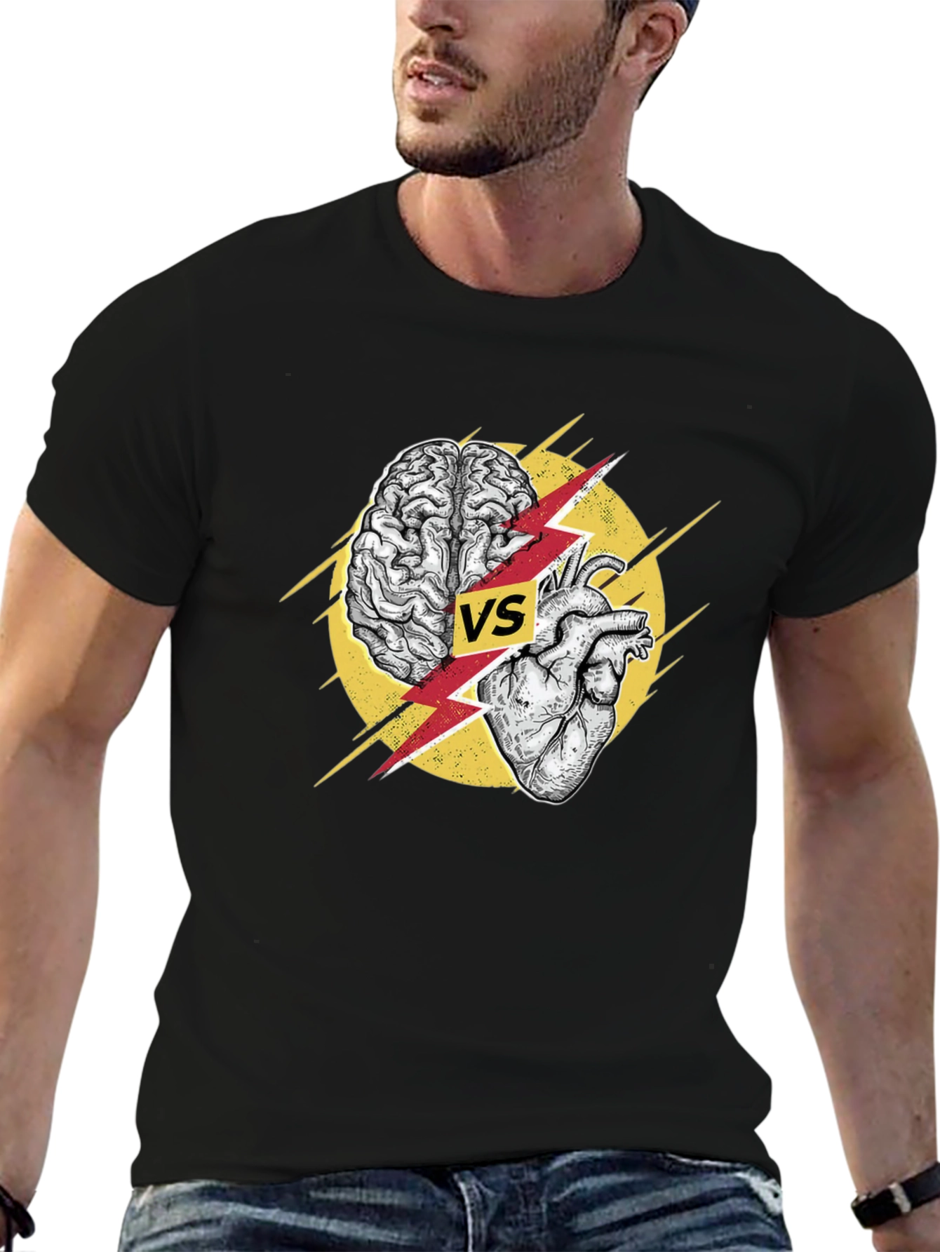 Brain vs Heart Graphic T-Shirt