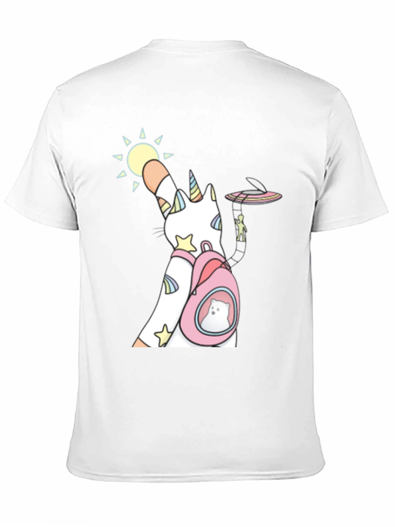 Unicorn Cat Backpack Funny Graphic Tee