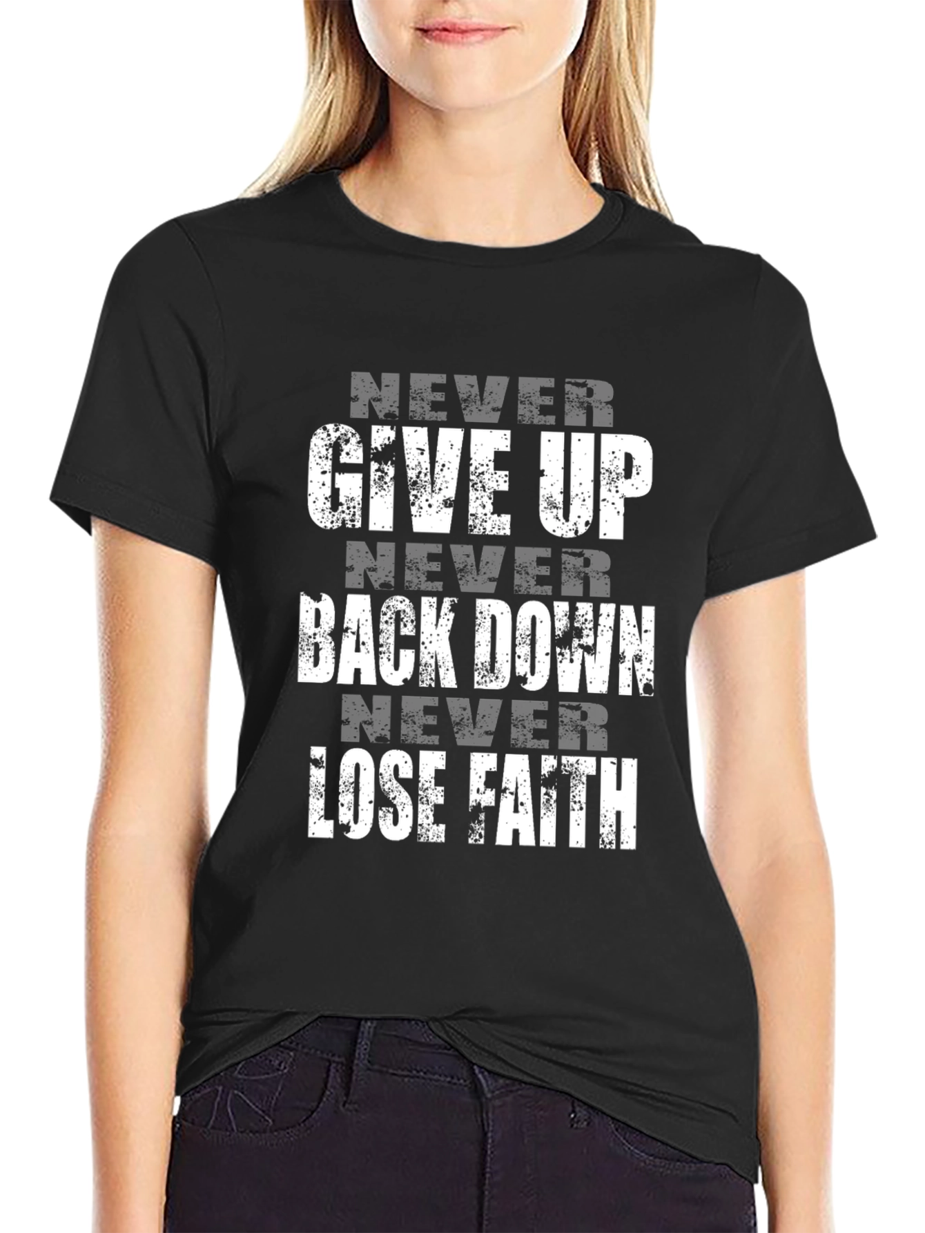 Motivational Never Settle Black Graphic Tee