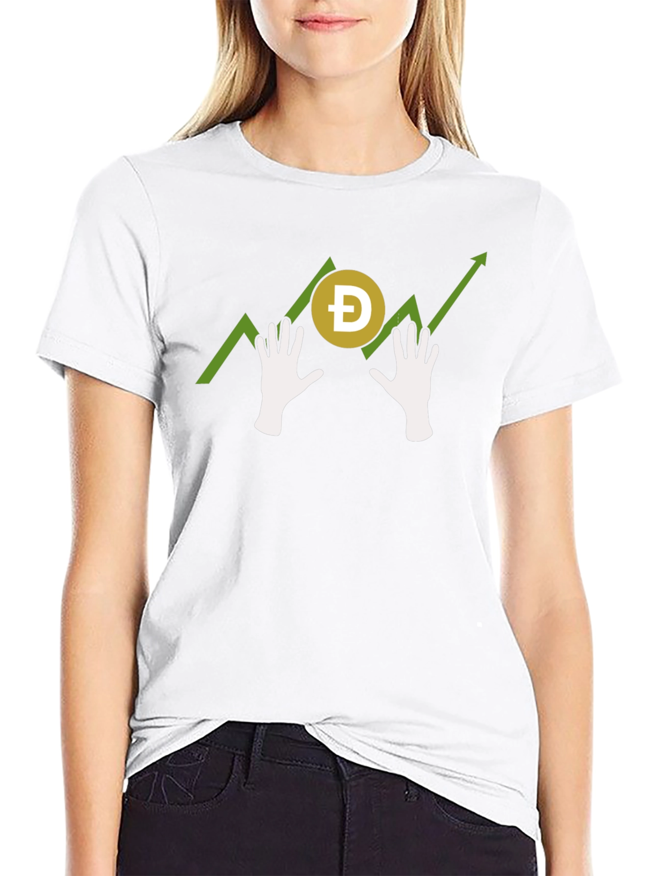 Doge Hodl Hands T-Shirt - Crypto Meme Tee