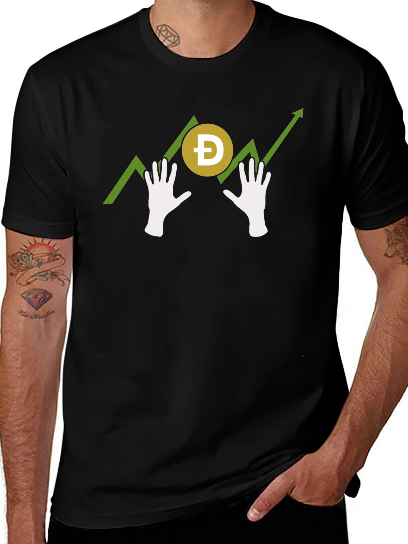 Doge Hodl Hands T-Shirt - Crypto Meme Tee