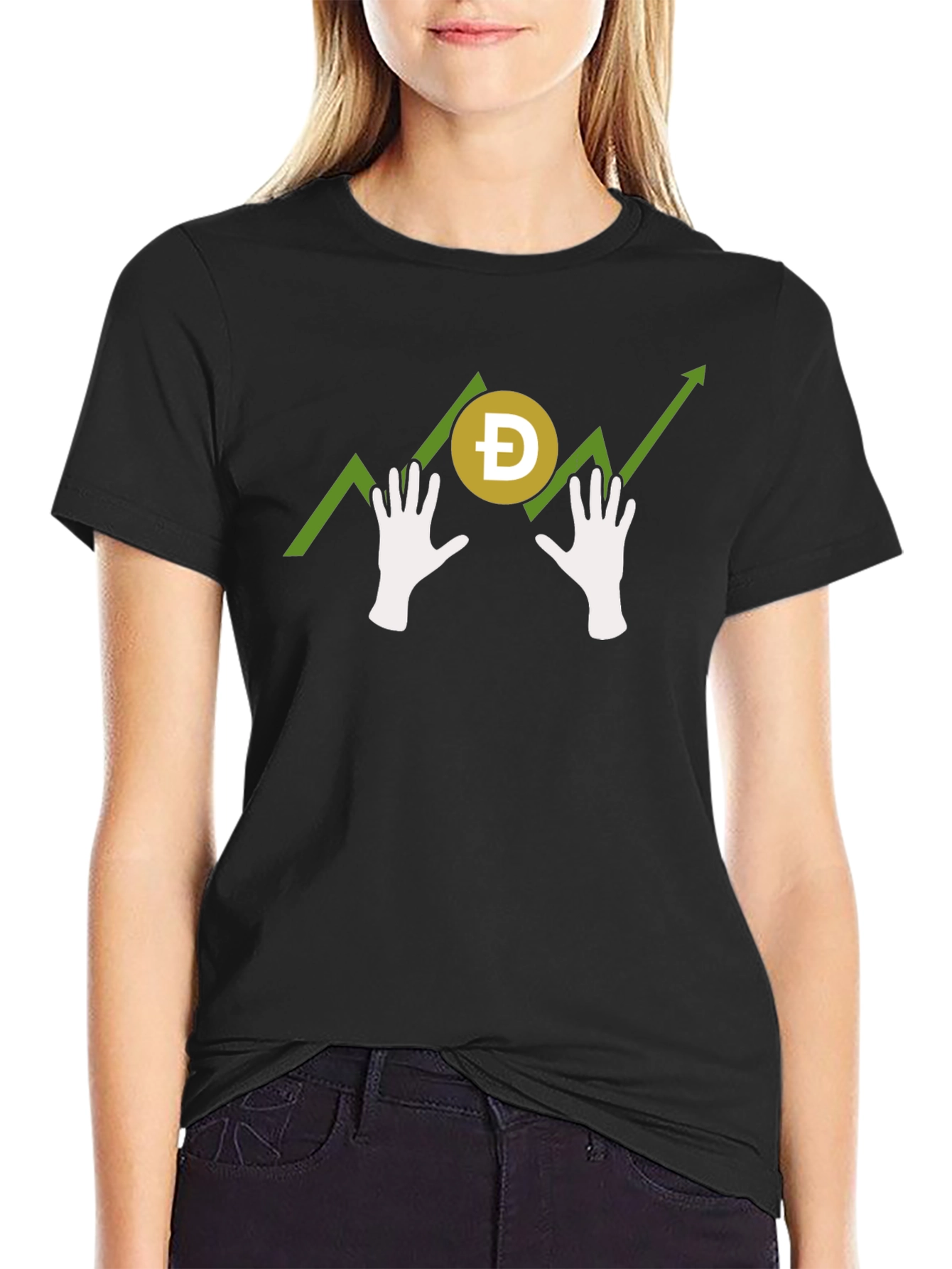 Doge Hodl Hands T-Shirt - Crypto Meme Tee