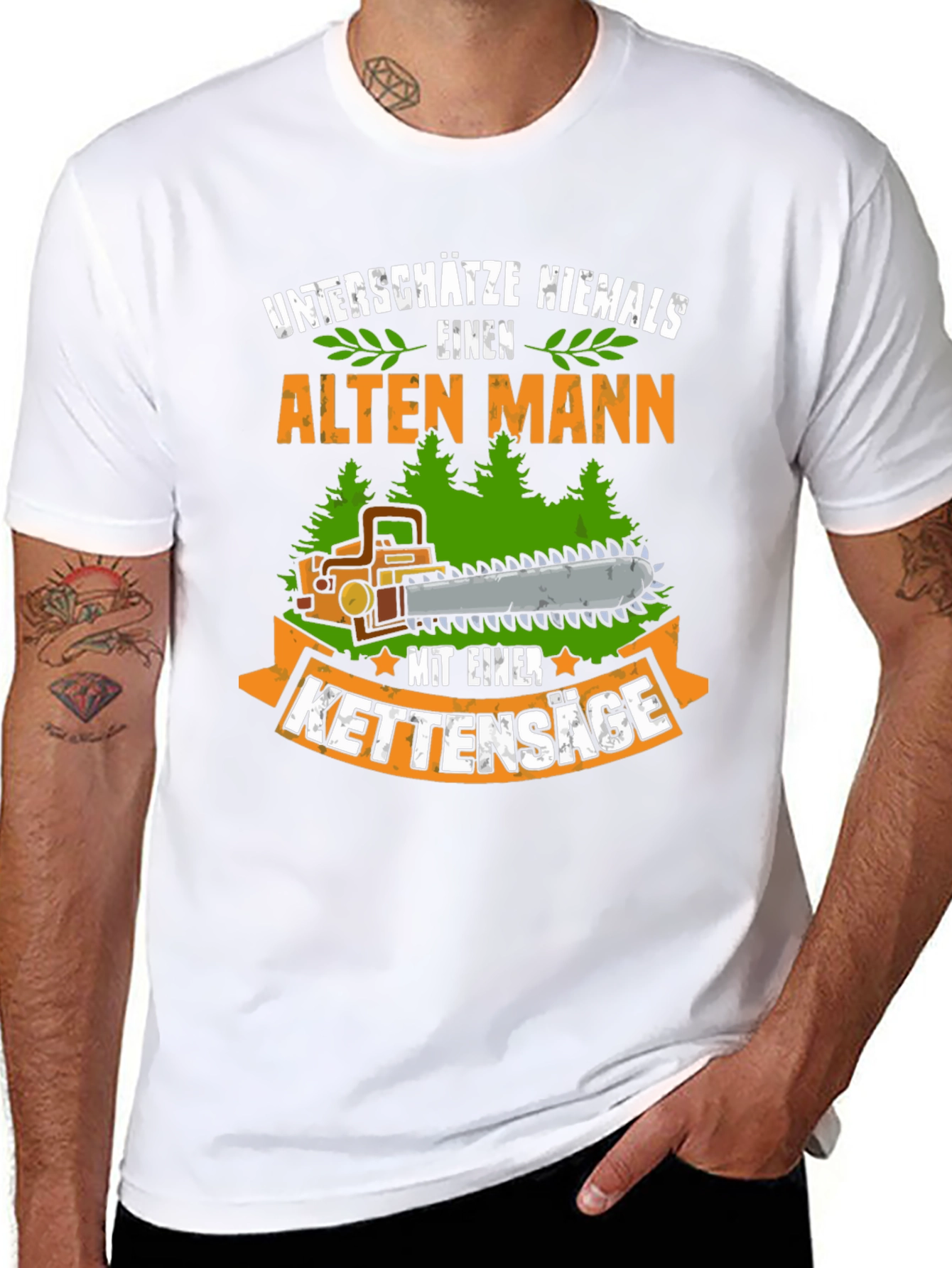Funny German Old Man Chainsaw T-Shirt