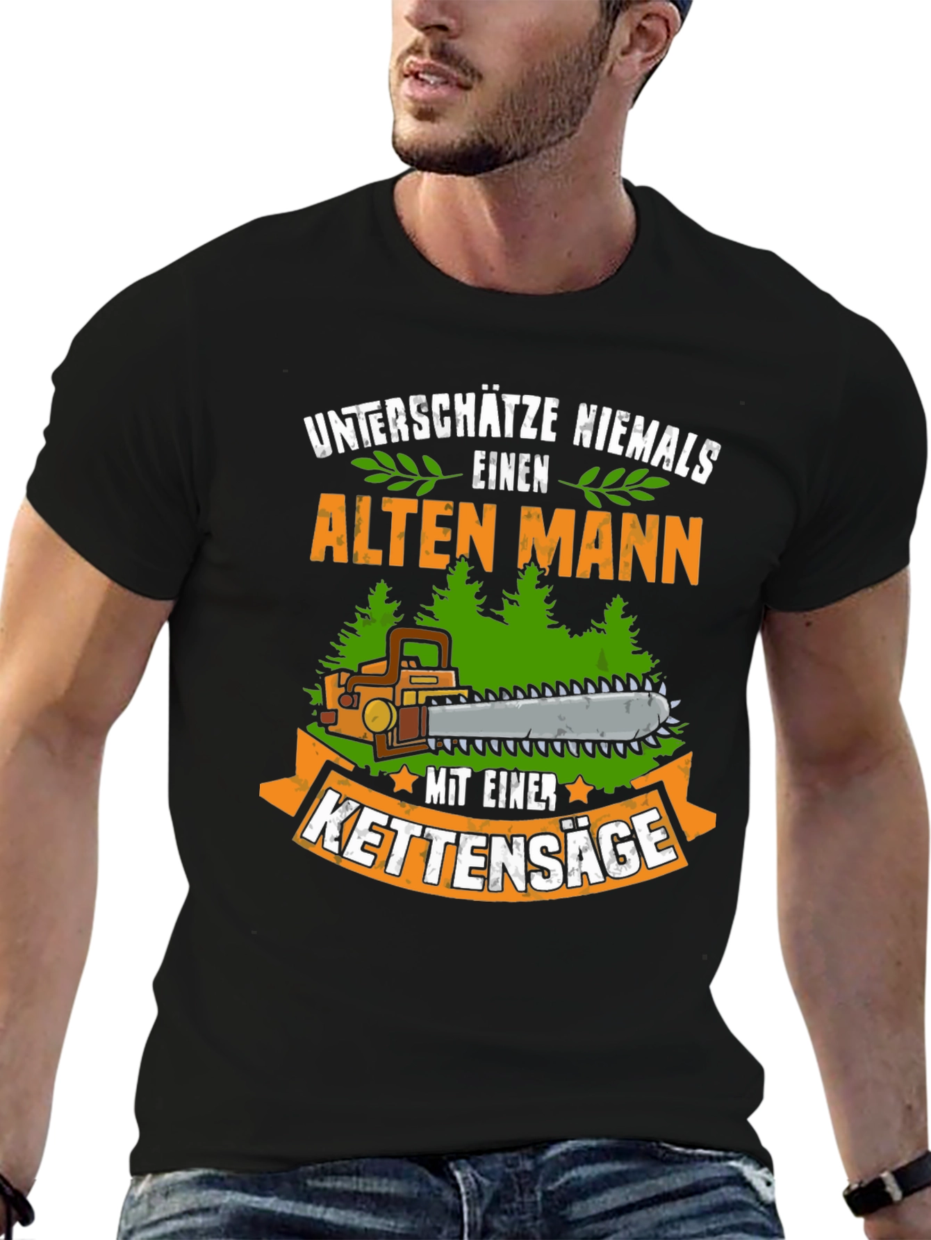 Funny German Old Man Chainsaw T-Shirt