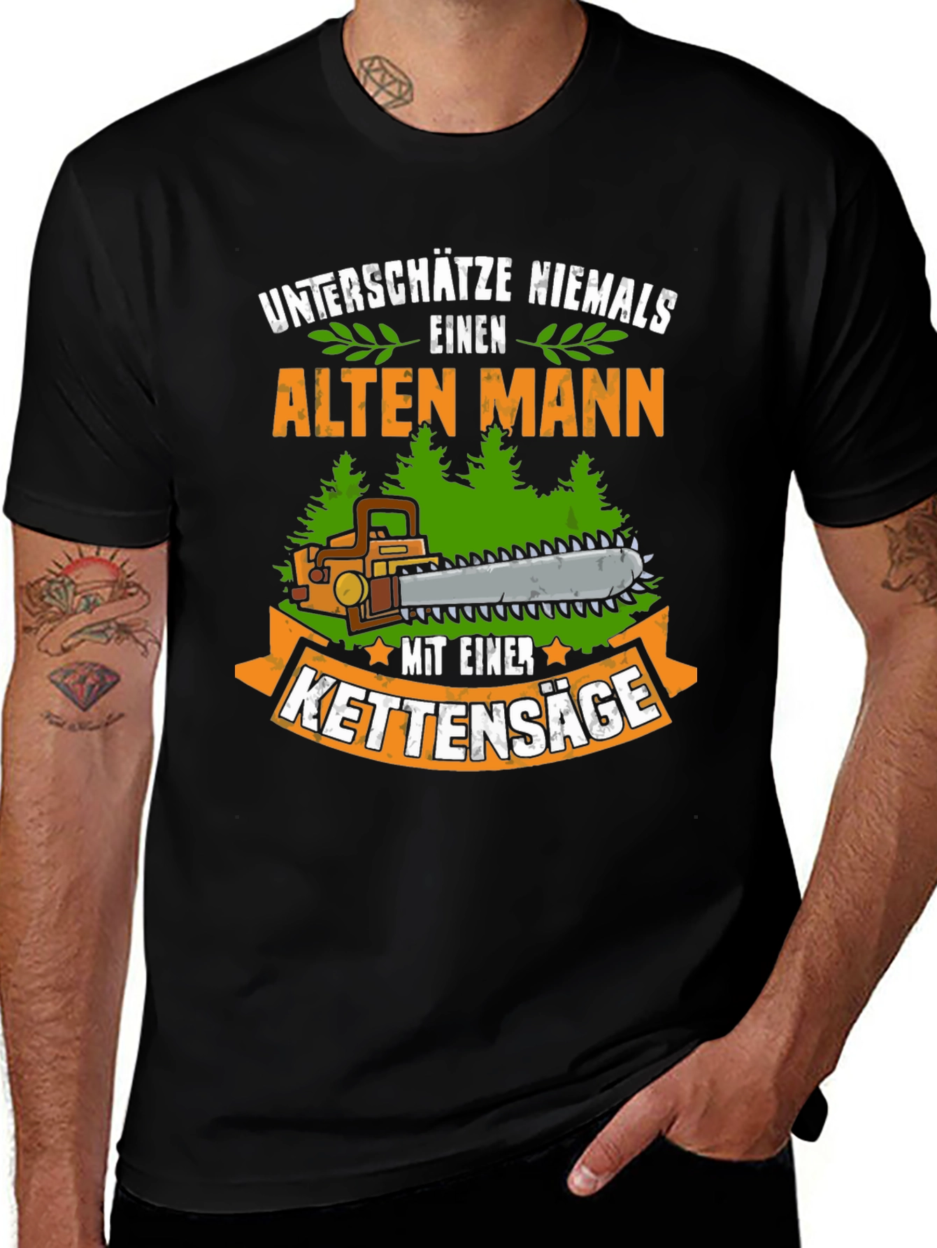 Funny German Old Man Chainsaw T-Shirt