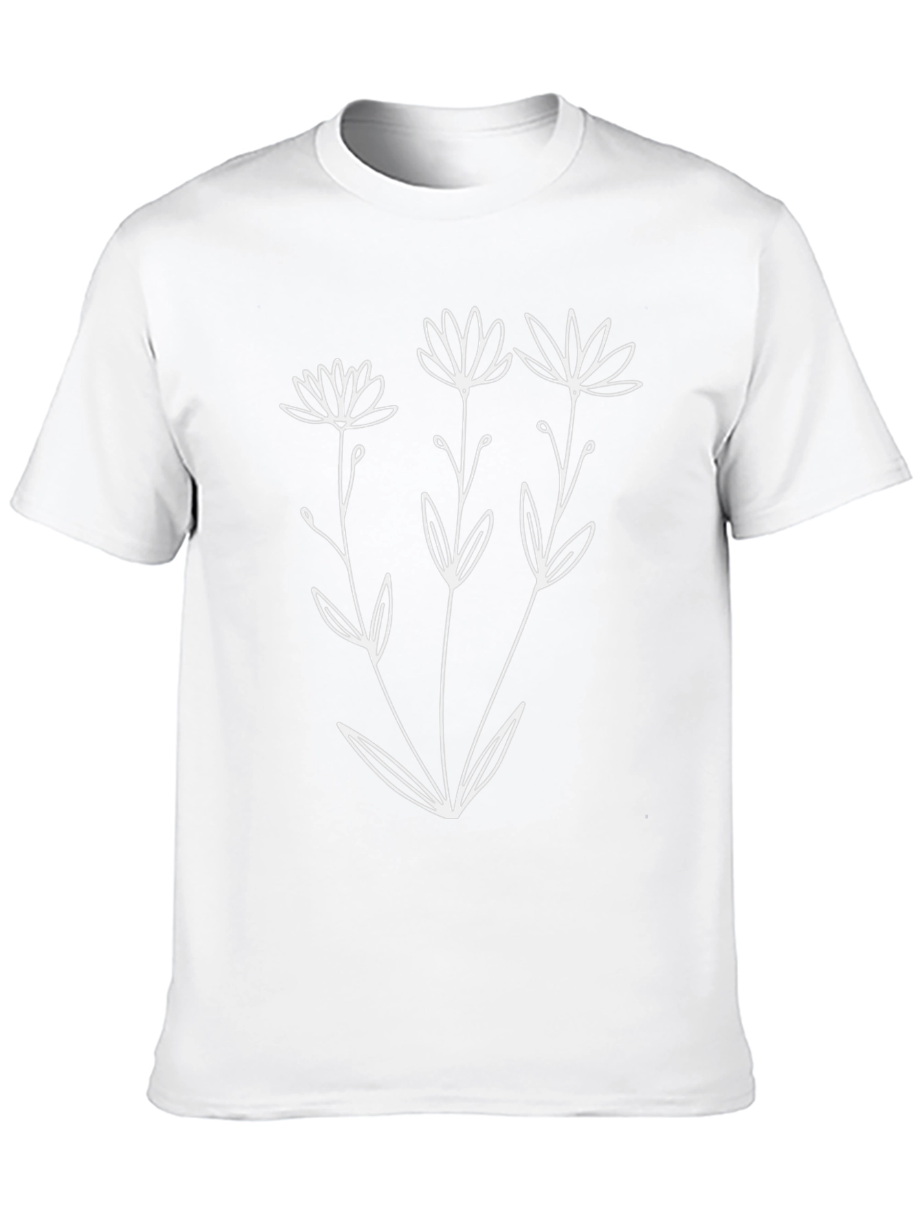 Minimalist Flower Graphic Black T-Shirt