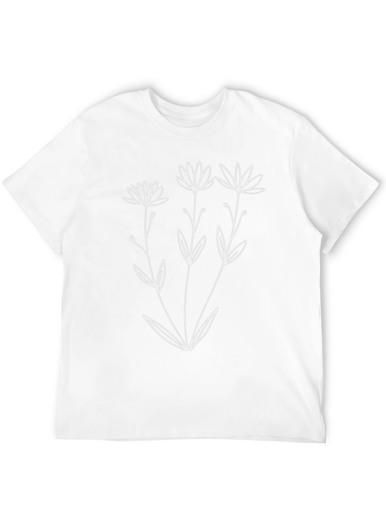 Minimalist Flower Graphic Black T-Shirt