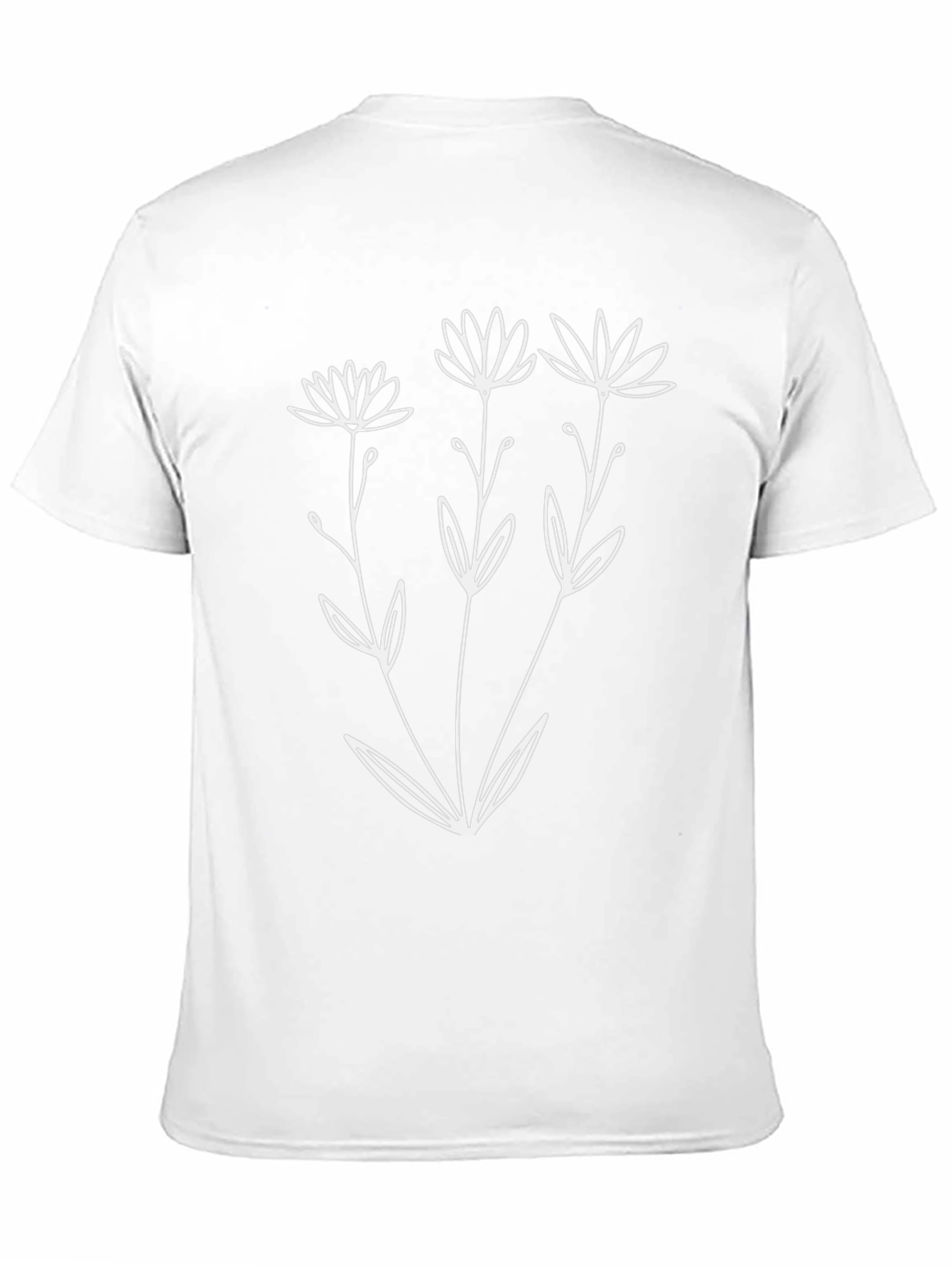 Minimalist Flower Graphic Black T-Shirt