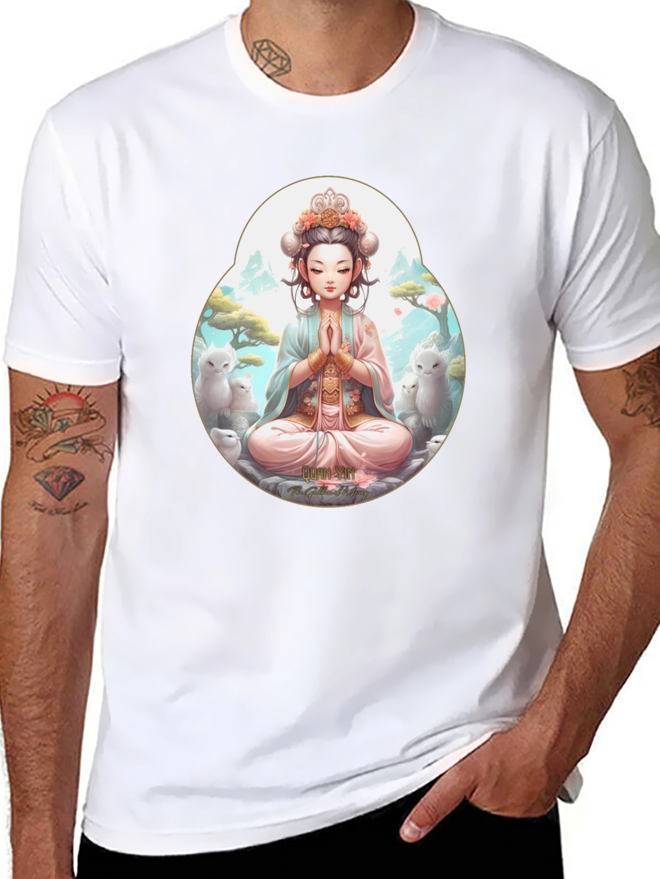 Zen Girl T-Shirt - Meditating Anime Style