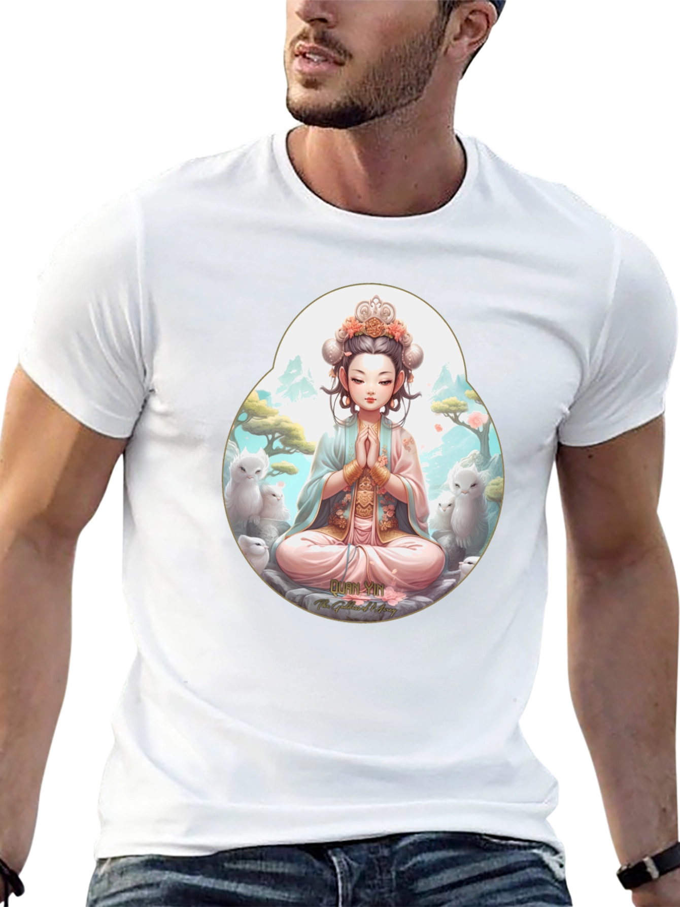 Zen Girl T-Shirt - Meditating Anime Style