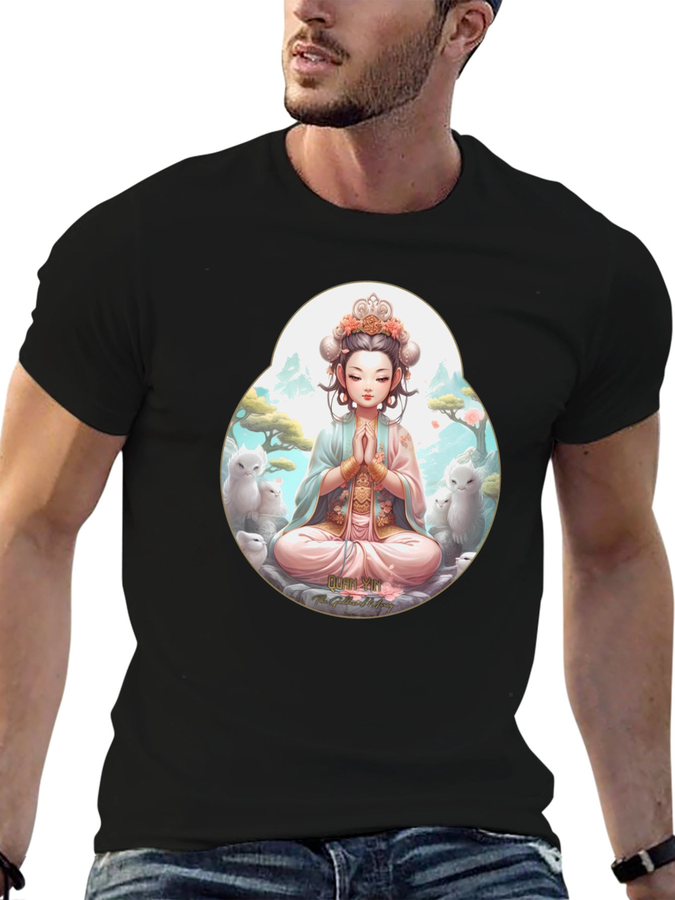 Zen Girl T-Shirt - Meditating Anime Style