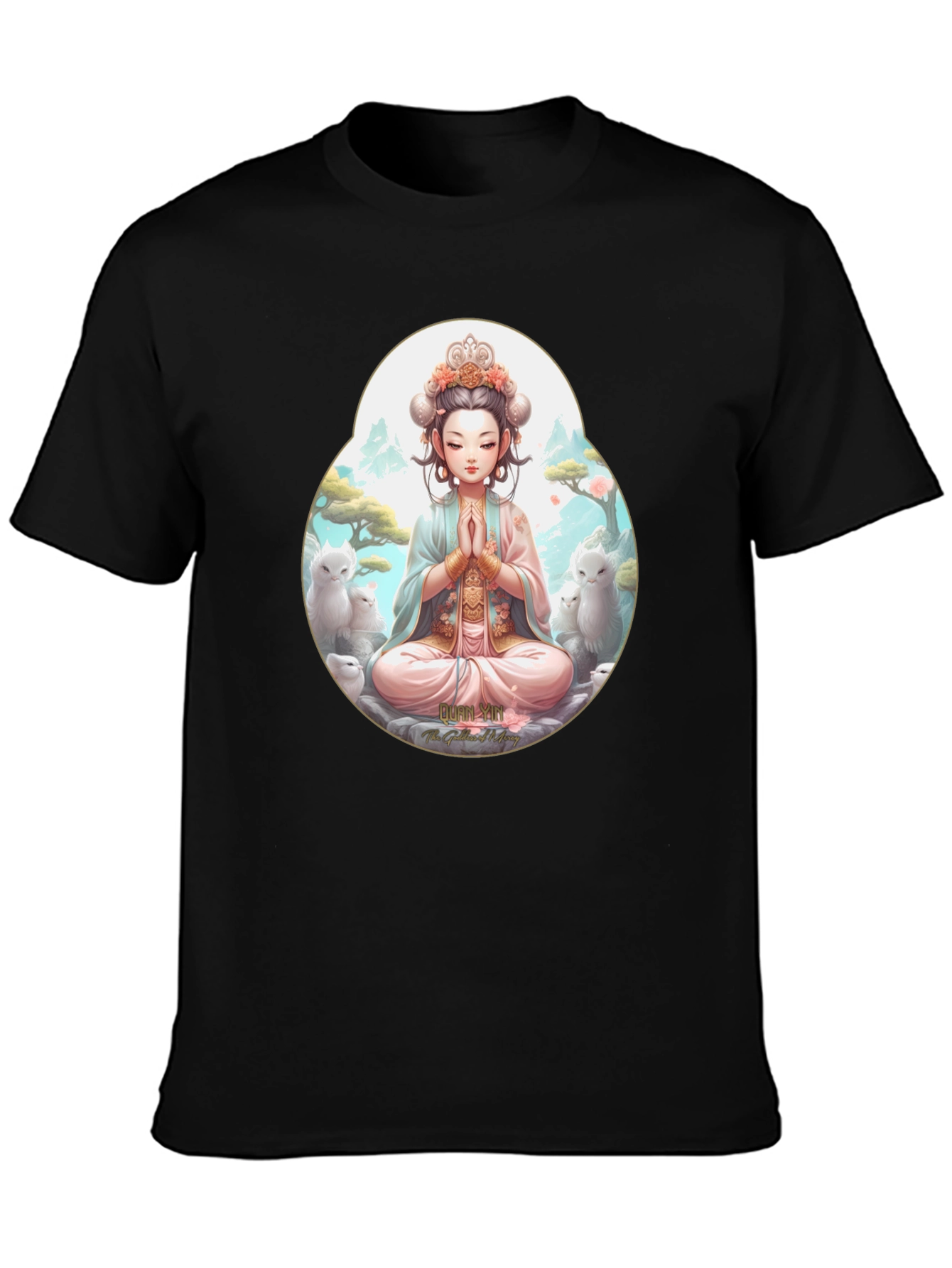 Zen Girl T-Shirt - Meditating Anime Style
