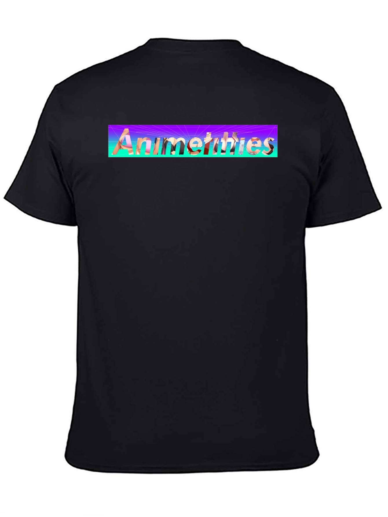 Anime Thighs Graphic T-Shirt - Black