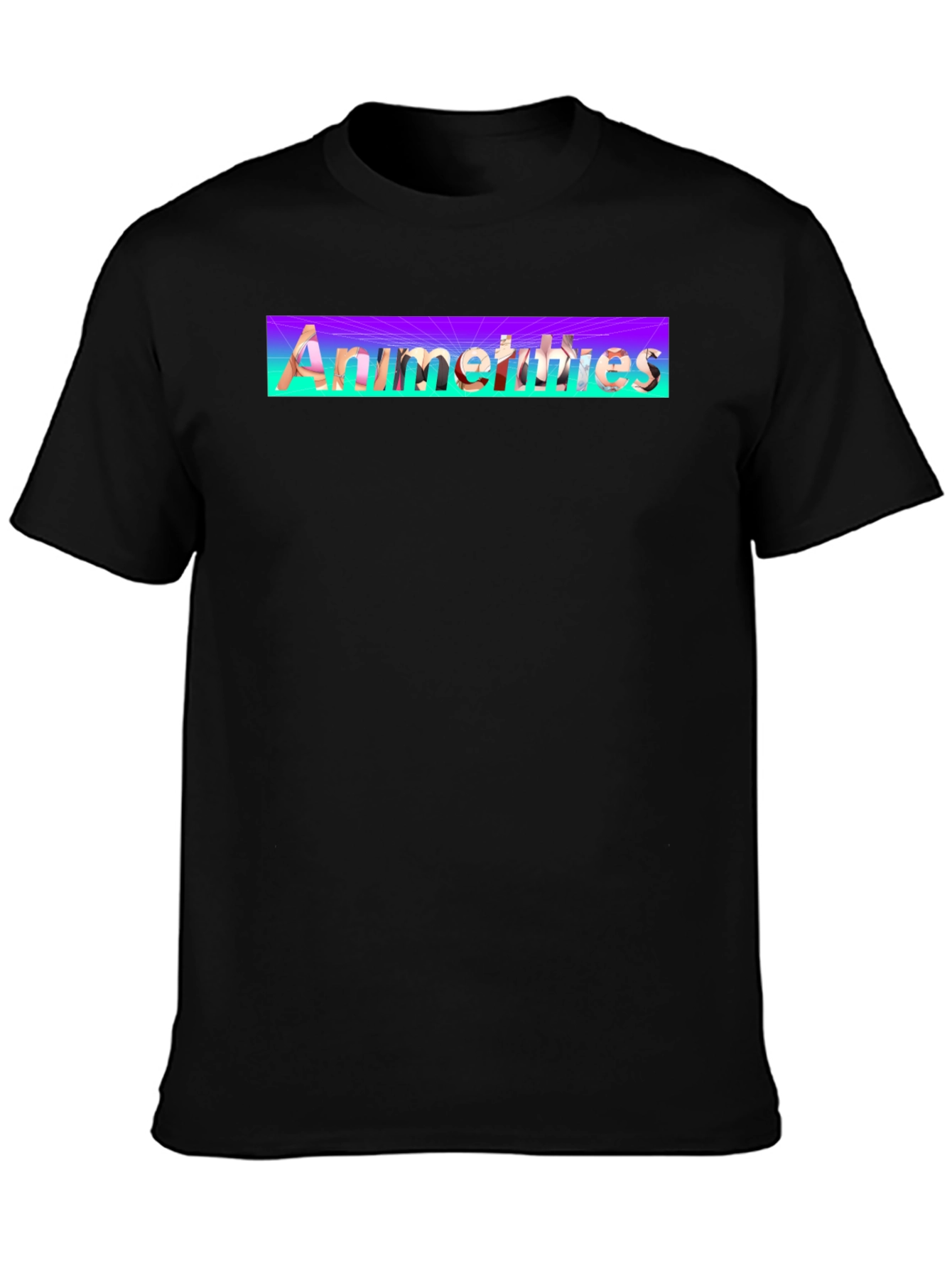 Anime Thighs Graphic T-Shirt - Black