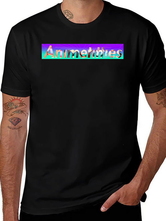 Anime Thighs Graphic T-Shirt - Black