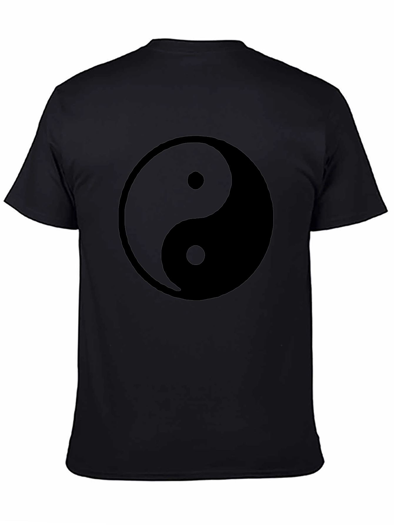 Yin Yang Graphic Print Black T-Shirt