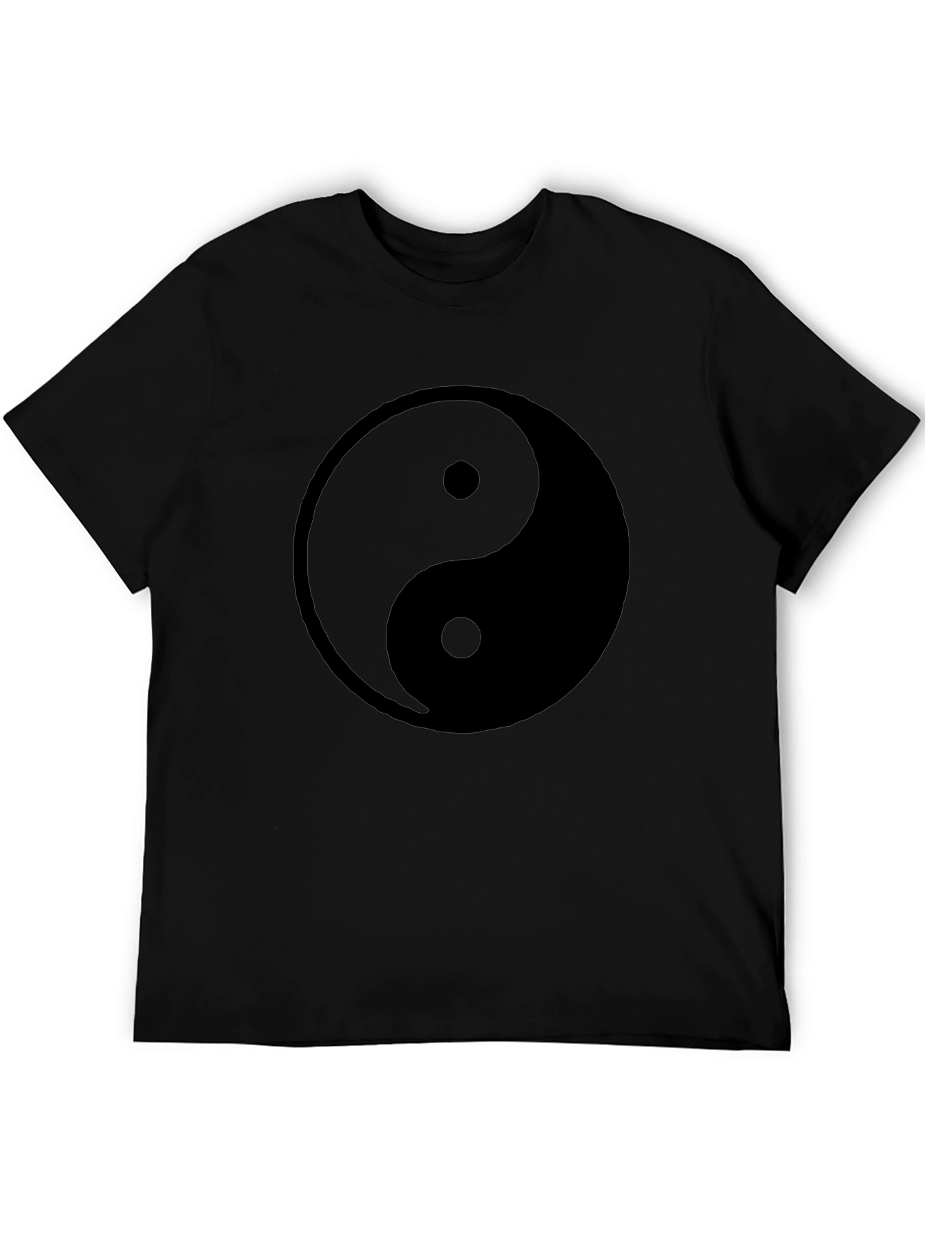 Yin Yang Graphic Print Black T-Shirt