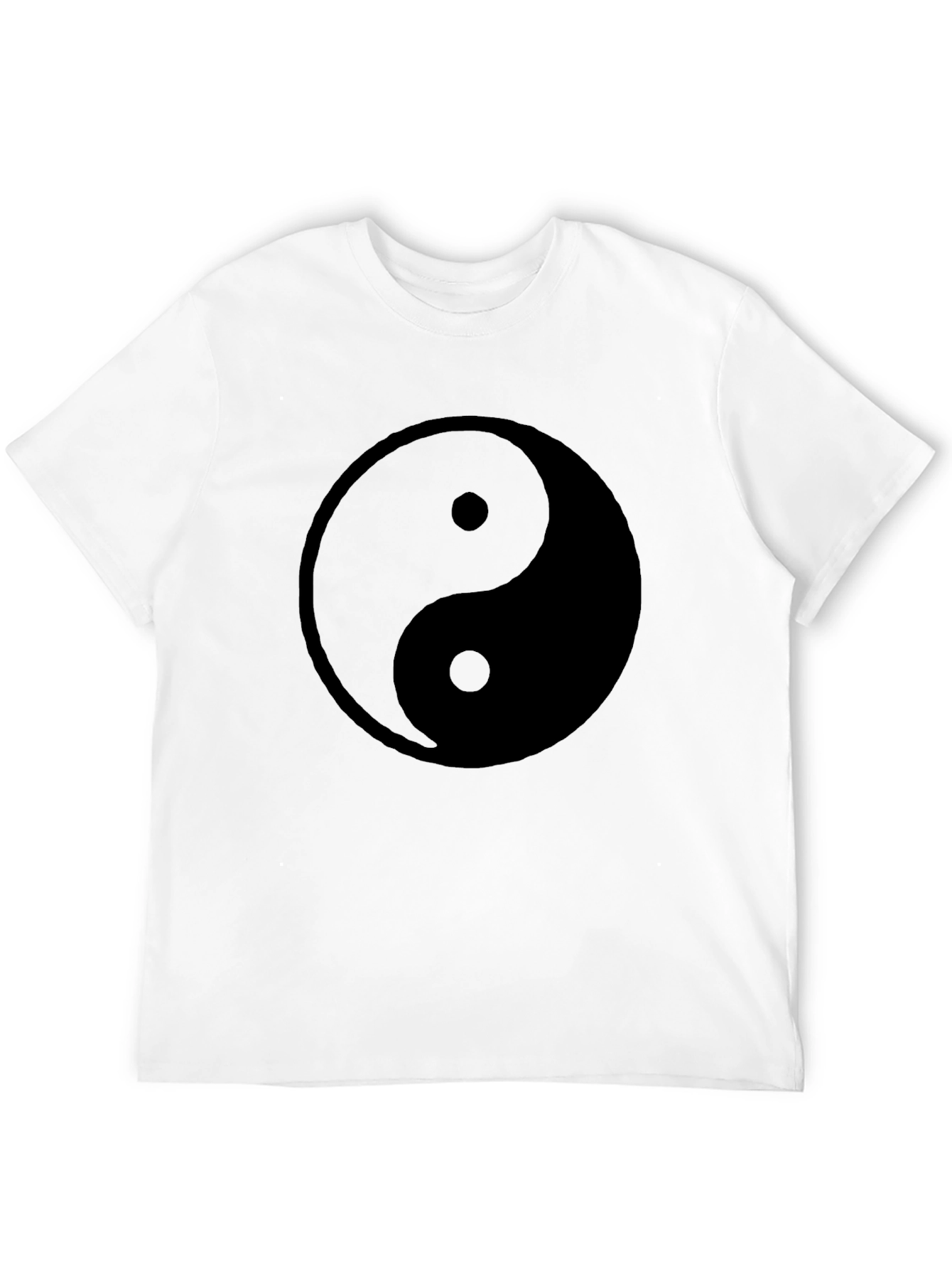 Yin Yang Graphic Print Black T-Shirt