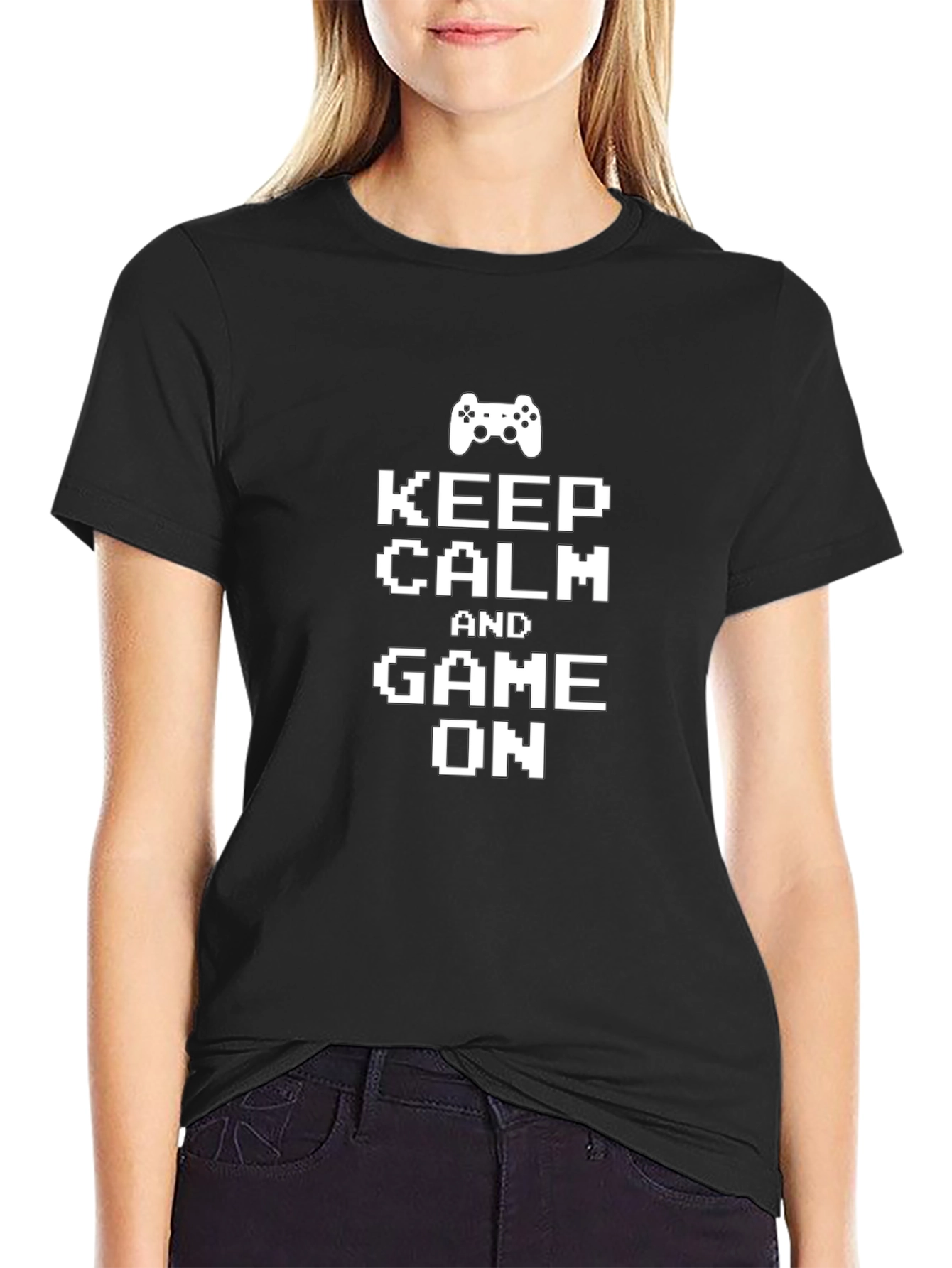Keep Calm and Game On Black T-Shirt