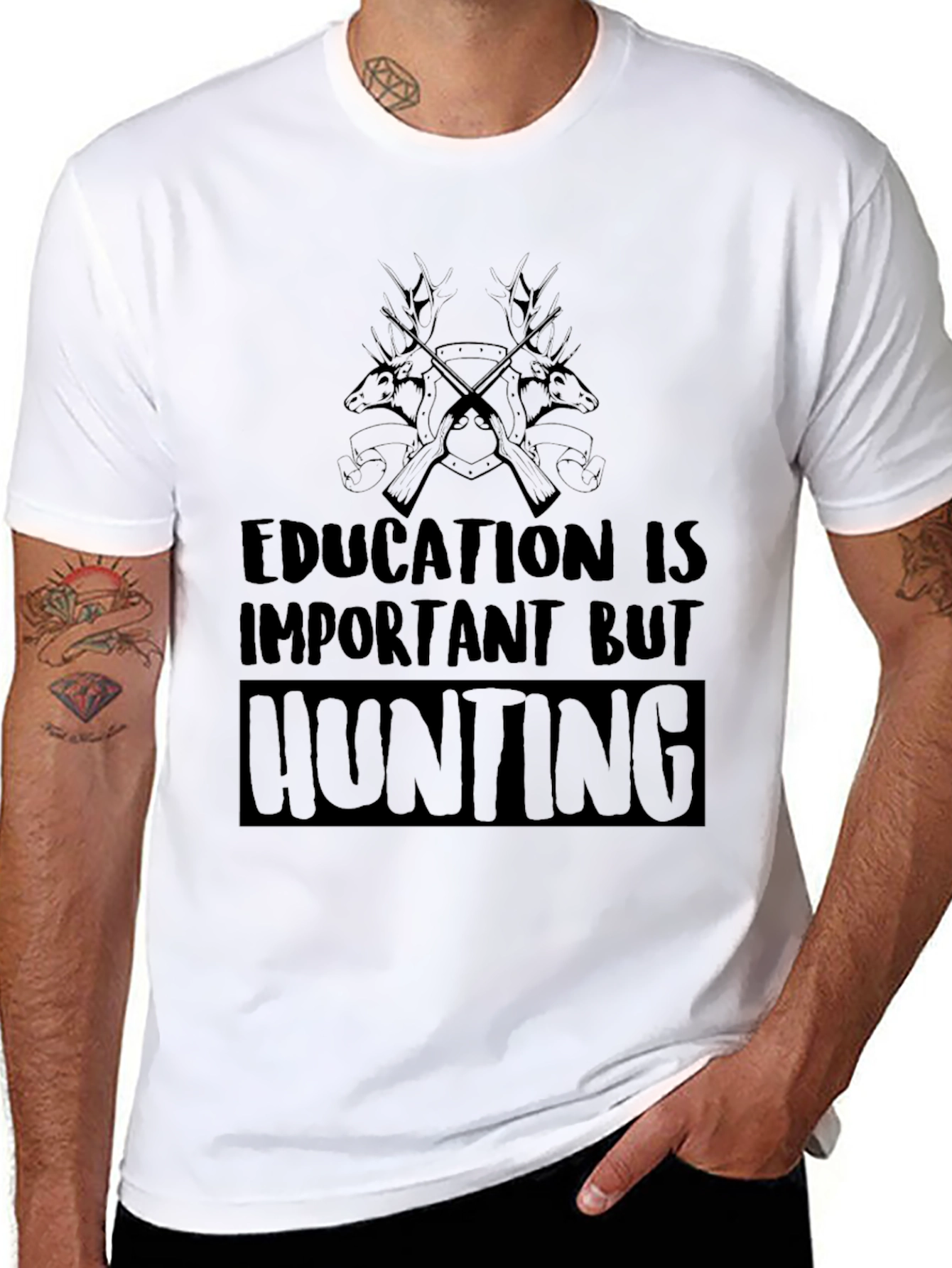 Hunting Graphic Tee: Education is Important