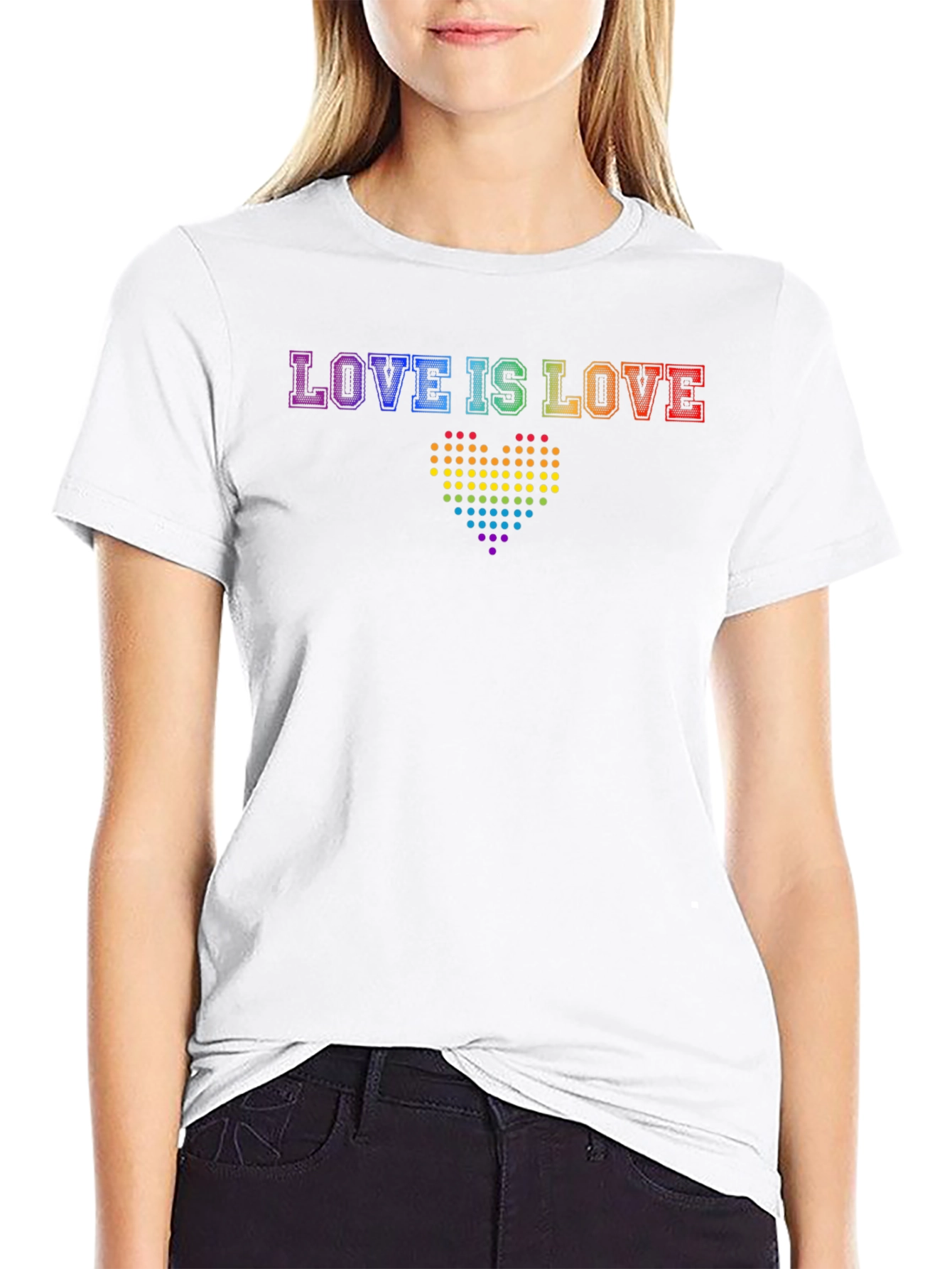 Love is Love Pride T-Shirt - Rainbow Heart