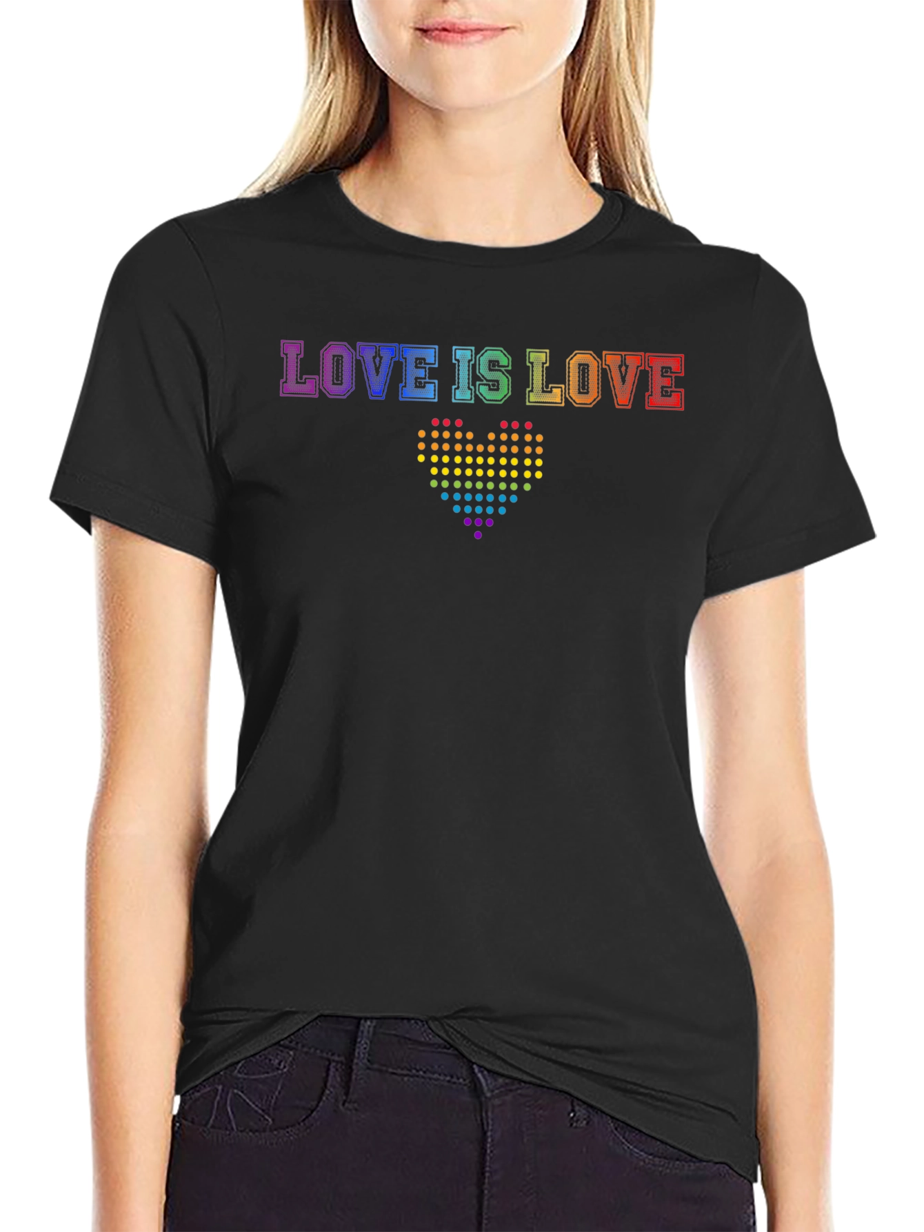 Love is Love Pride T-Shirt - Rainbow Heart