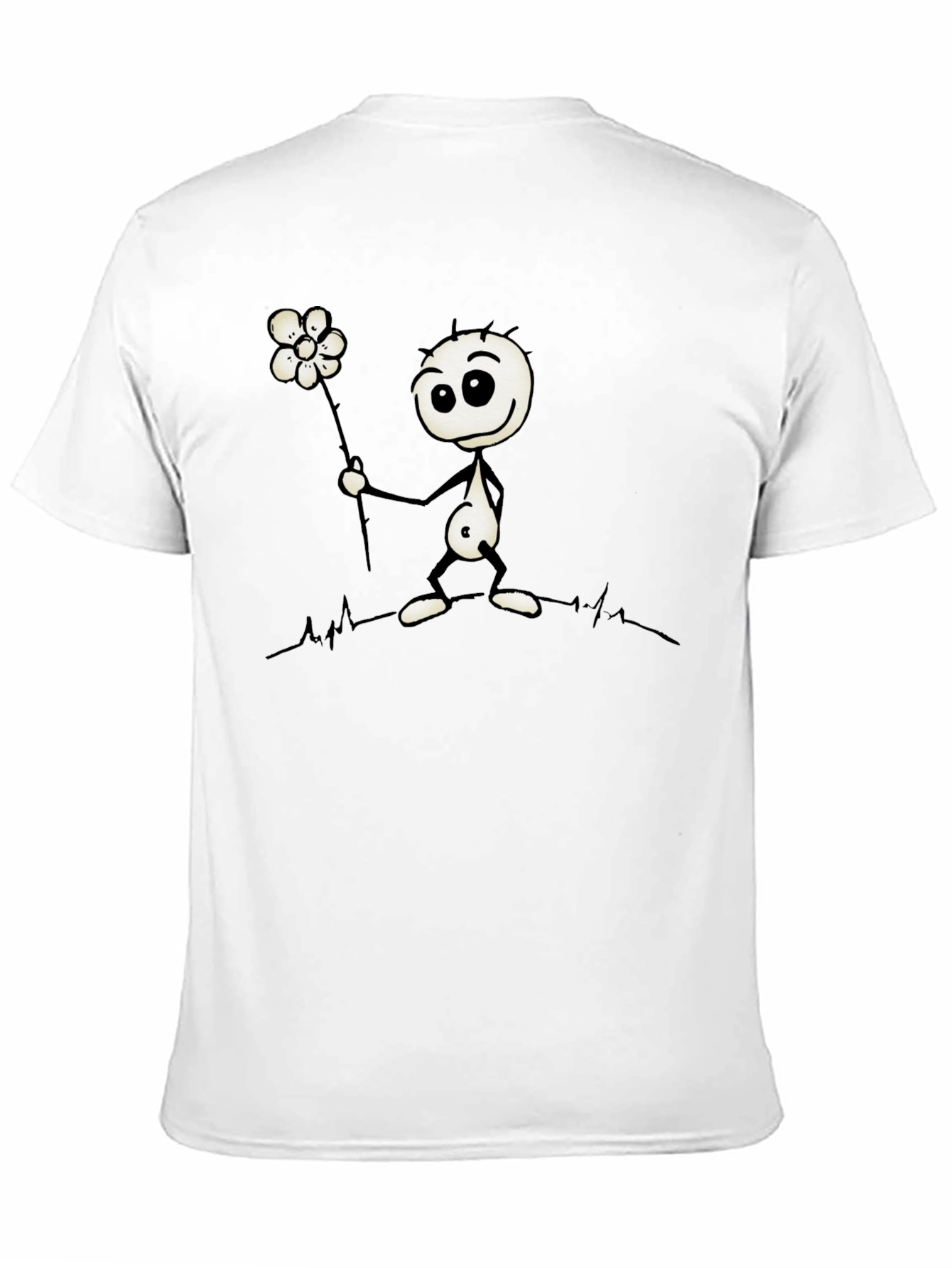 Whimsical Stick Figure Flower Graphic Tee