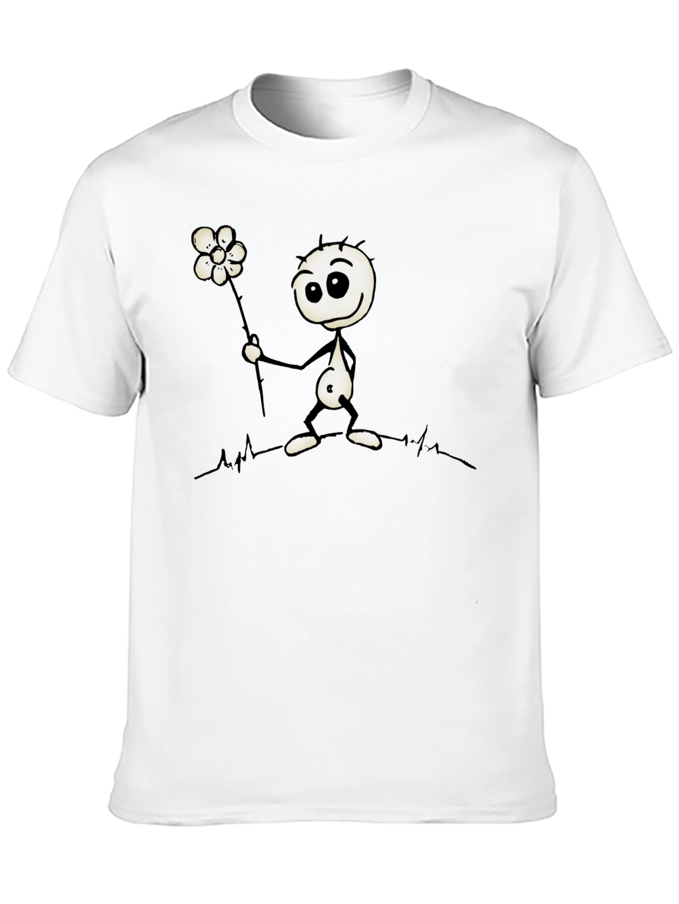 Whimsical Stick Figure Flower Graphic Tee