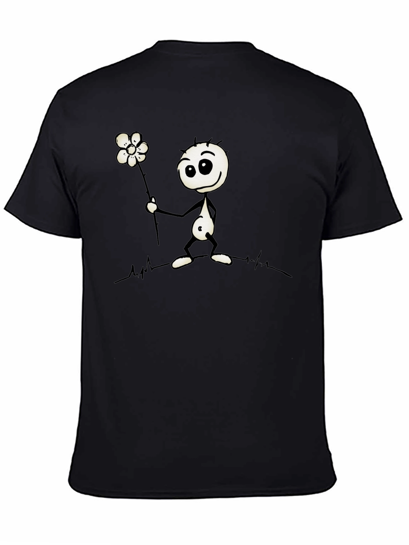 Whimsical Stick Figure Flower Graphic Tee